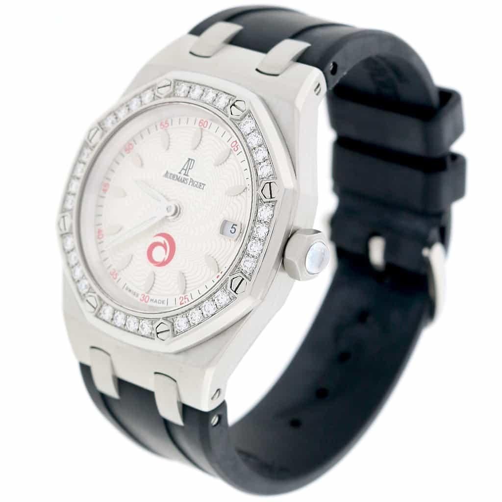 Women's Audemars Piguet Royal Oak Lady Alinghi Original Diamond Bezel SS Watch For Sale