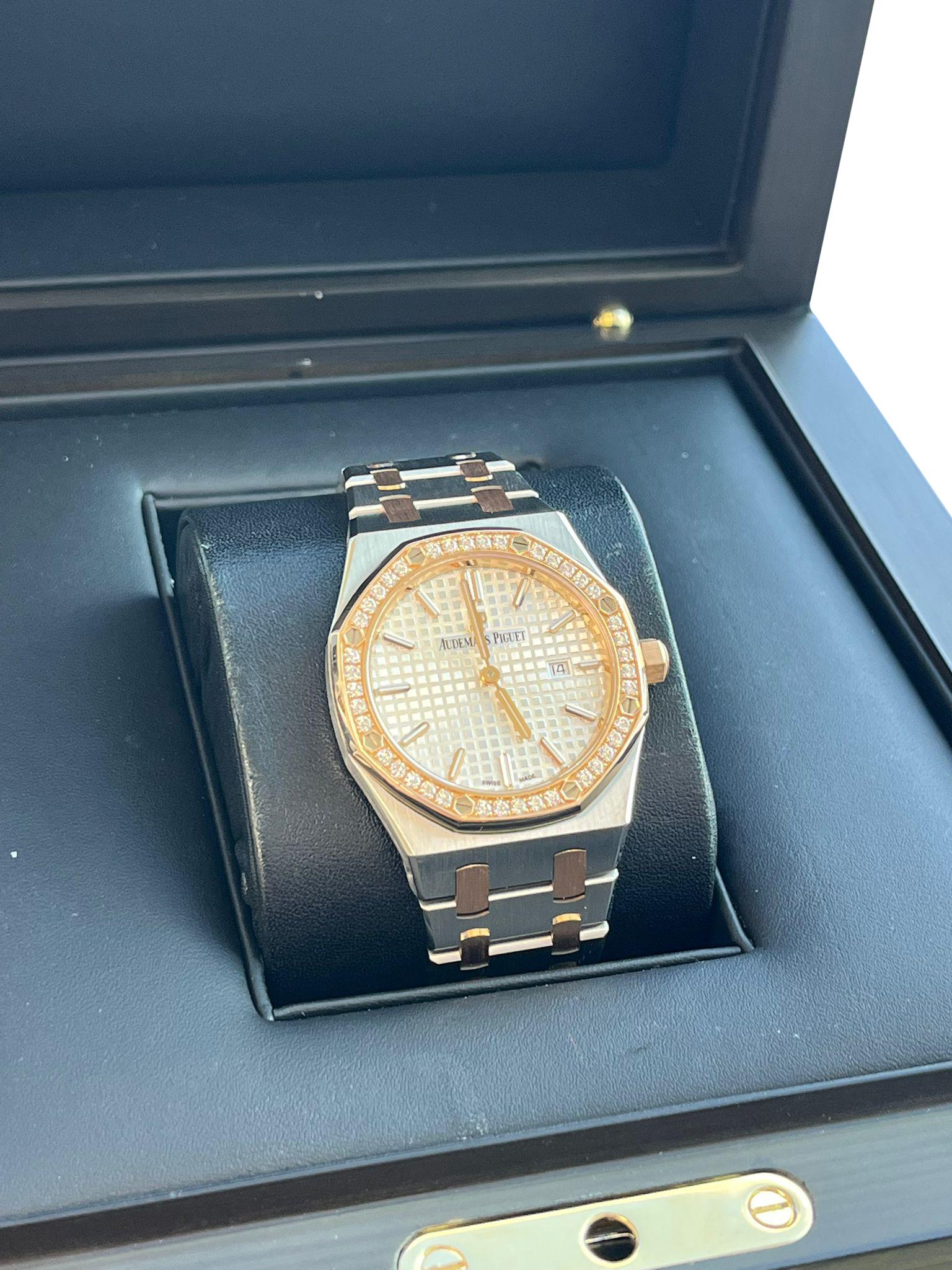 Audemars Piguet Royal Oak Lady Gold Steel Diamond Bezel 67651SR.ZZ.1261SR.01 im Angebot 4