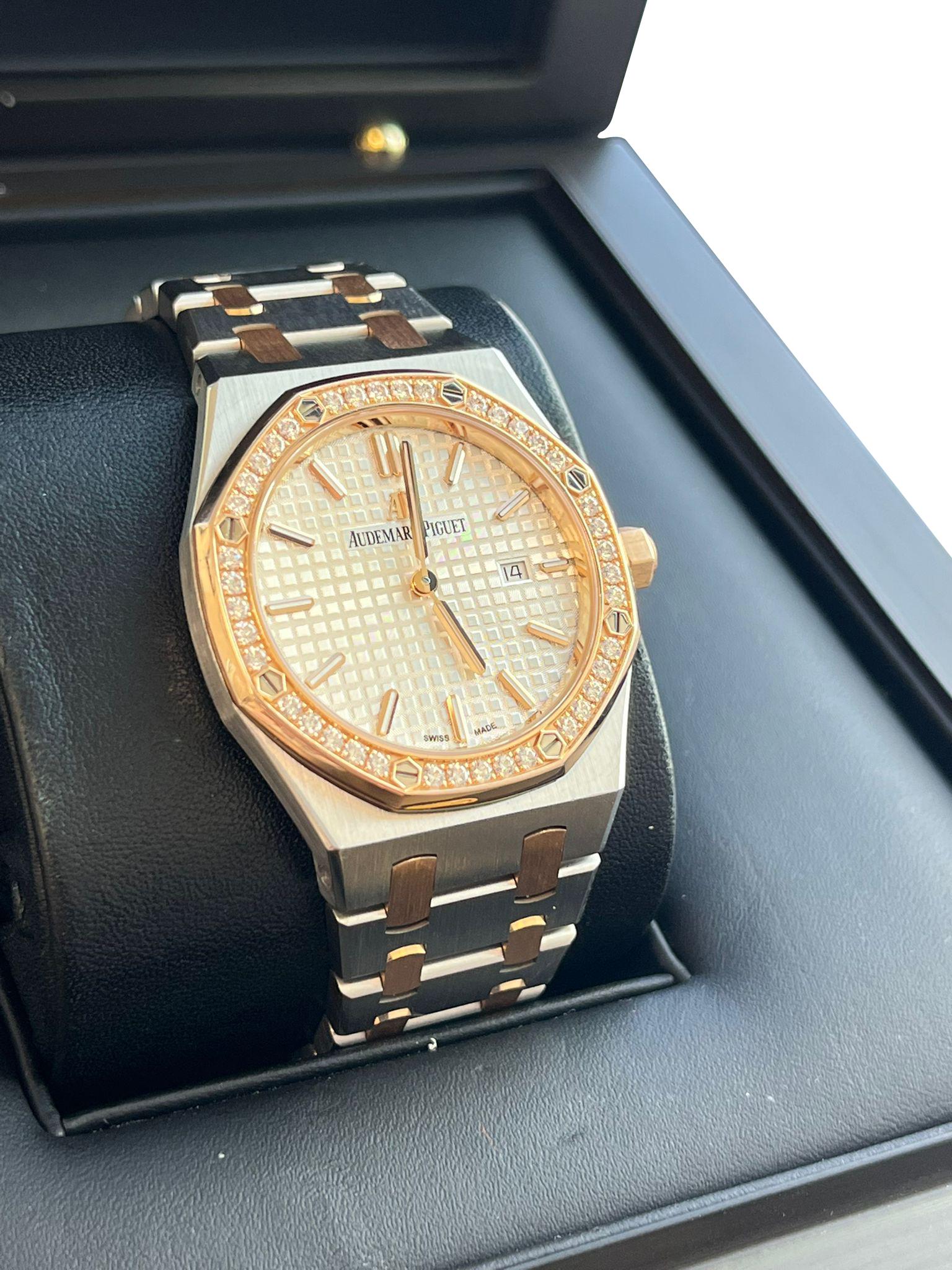 Audemars Piguet Royal Oak Lady Gold Steel Diamond Bezel 67651SR.ZZ.1261SR.01 im Angebot 5
