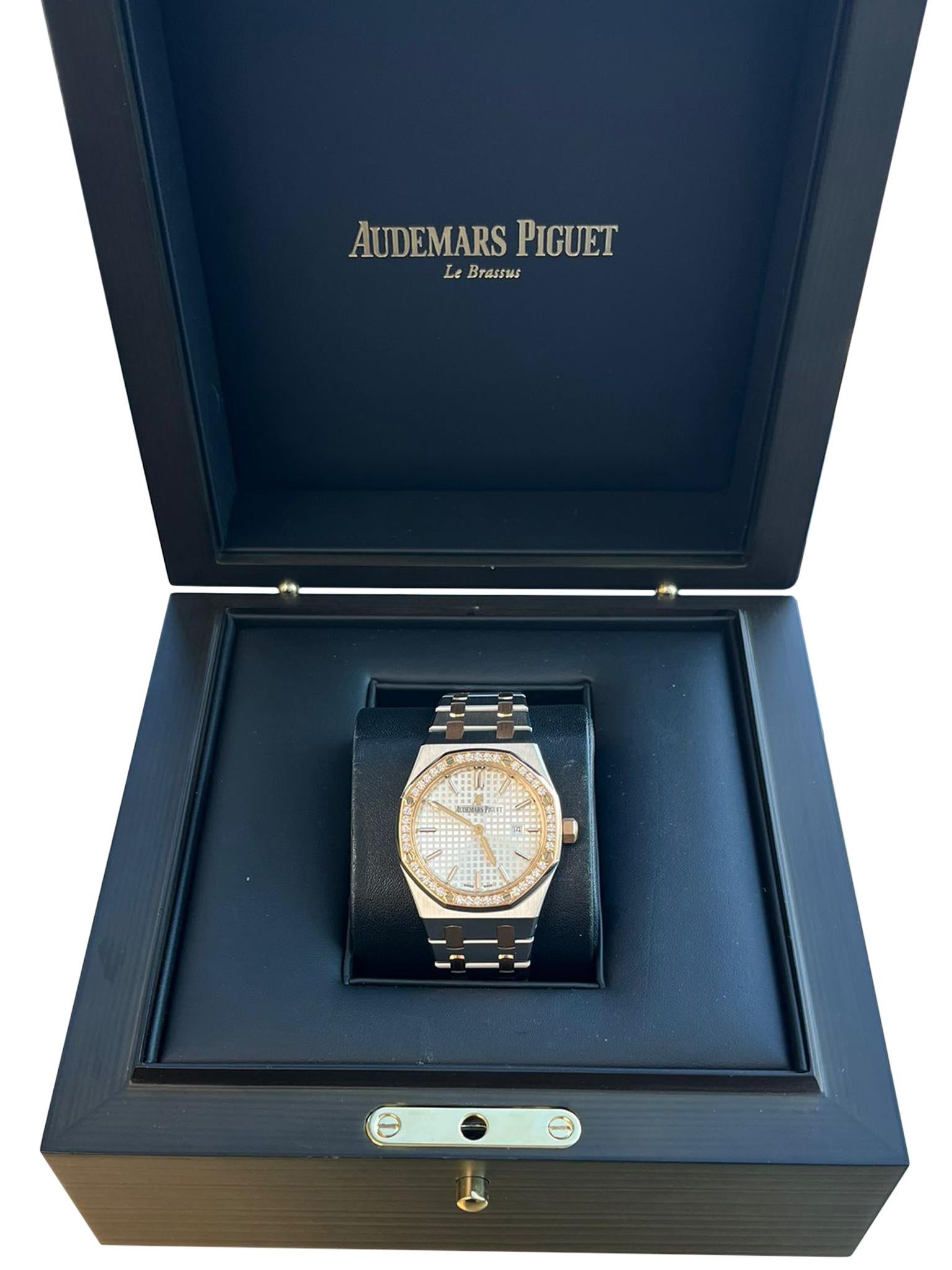 Audemars Piguet Royal Oak Lady Gold Steel Diamond Bezel 67651SR.ZZ.1261SR.01 (Modernistisch) im Angebot