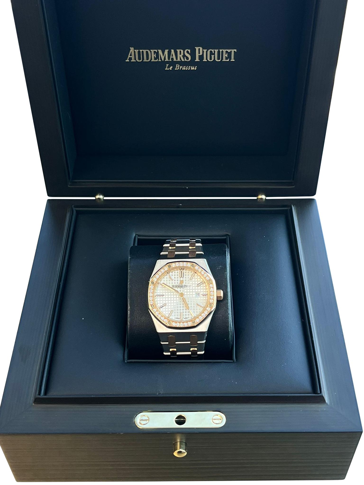 Audemars Piguet Royal Oak Lady Gold Steel Diamond Bezel 67651SR.ZZ.1261SR.01 (Brillantschliff) im Angebot