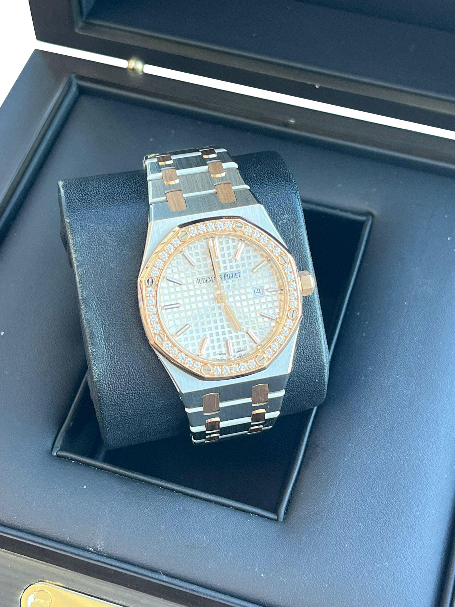 Audemars Piguet Royal Oak Lady Gold Steel Diamond Bezel 67651SR.ZZ.1261SR.01 im Angebot 3