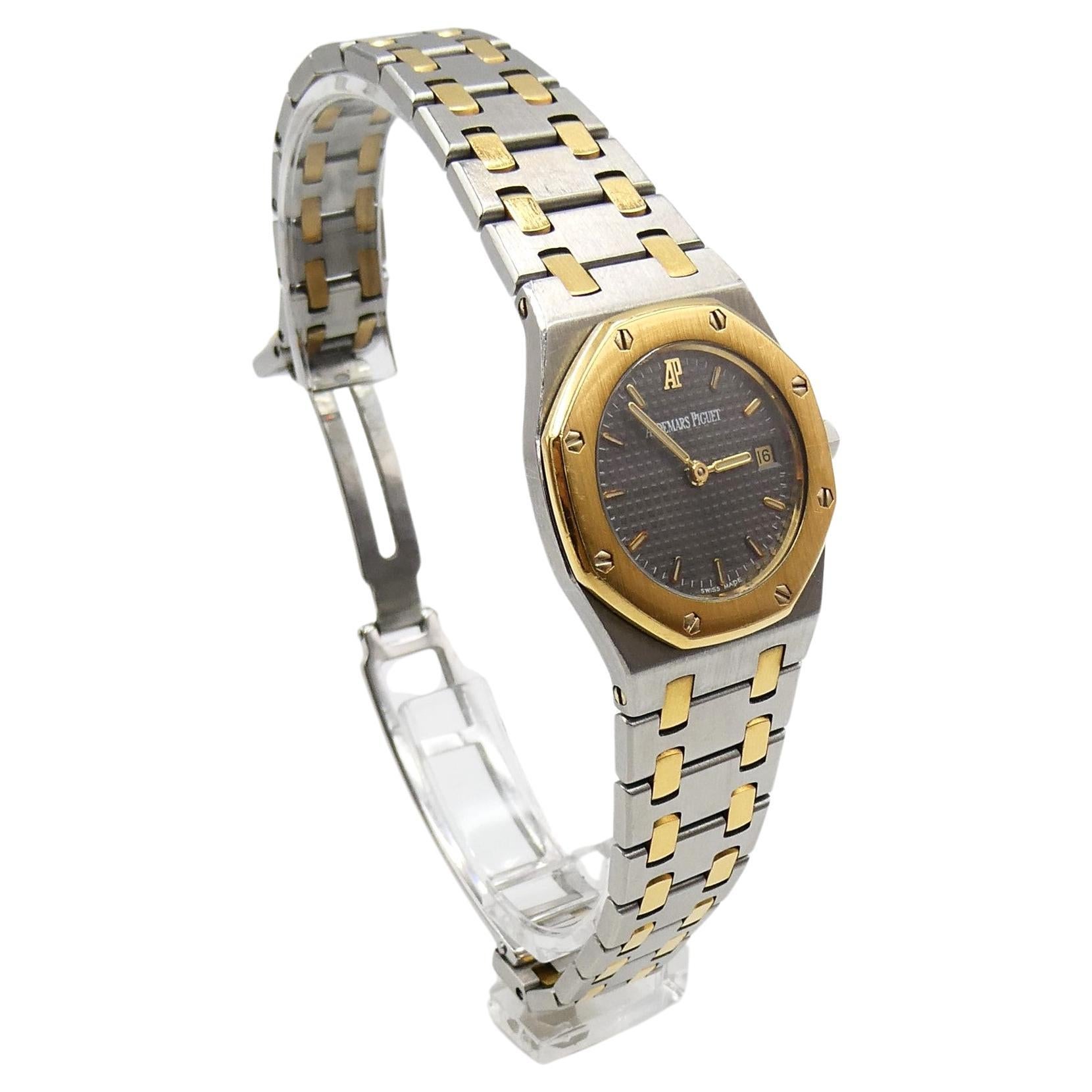 Modern Audemars Piguet Royal Oak Lady Watch in Stainless Steel & Yellow Gold  For Sale