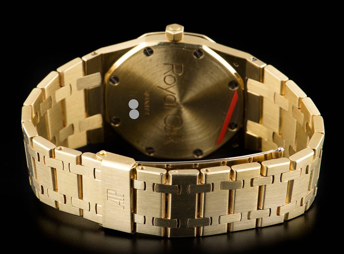 Audemars Piguet Royal Oak Mid-Size Gold Champagne Diamond Dial Quartz Watch 1