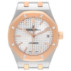 Audemars Piguet Royal Oak Midsize Steel Rose Gold Mens Watch 15450SR Box Card