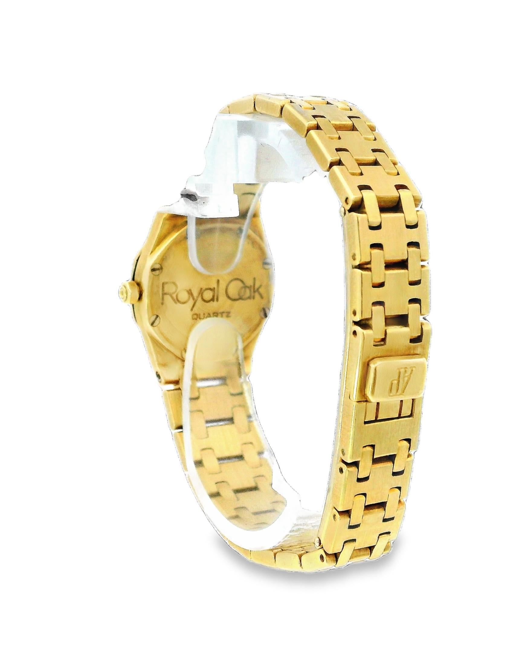 Audemars Piguet Royal Oak Mini 18K Yellow Gold MOP Dial Ladies Watch For Sale 2