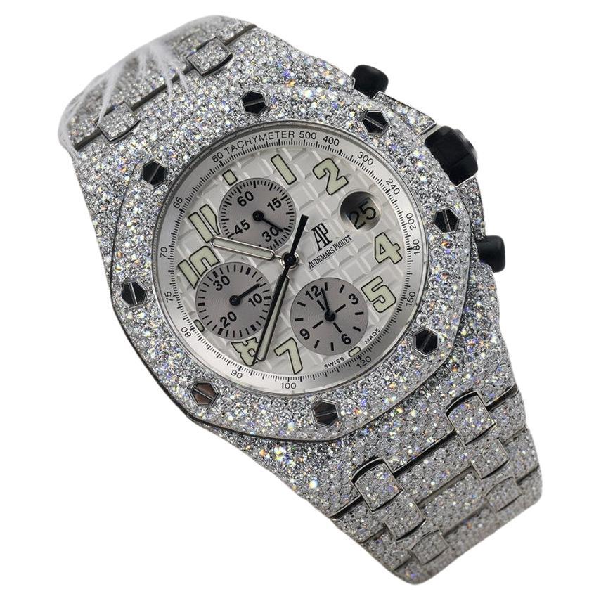 Audemars Piguet Royal Oak Offshore 25721ST.OO.1000ST.09 Fully Iced Out Watch For Sale