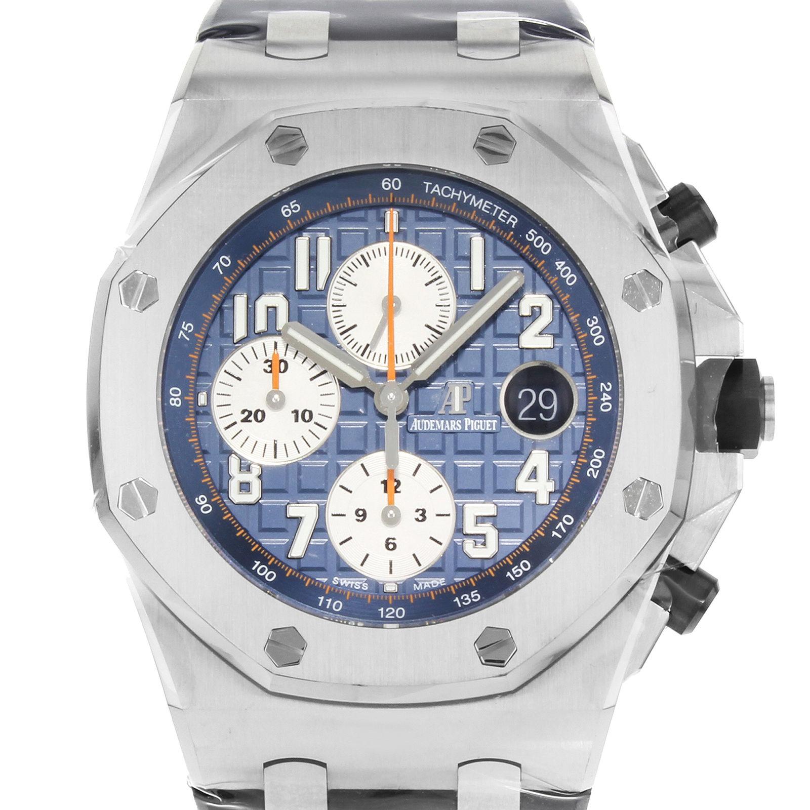 (16212)

Brand New with Box and Papers.

Brand	Audemars Piguet
Series	Royal Oak Offshore
Model Number	26470ST.OO.A027CA.01
Movement	Automatic Self Wind
Gender	Mens
Case Material	Stainless Steel
Case Shape	Octagonal
Case Diameter w/ crown	48mm
Case