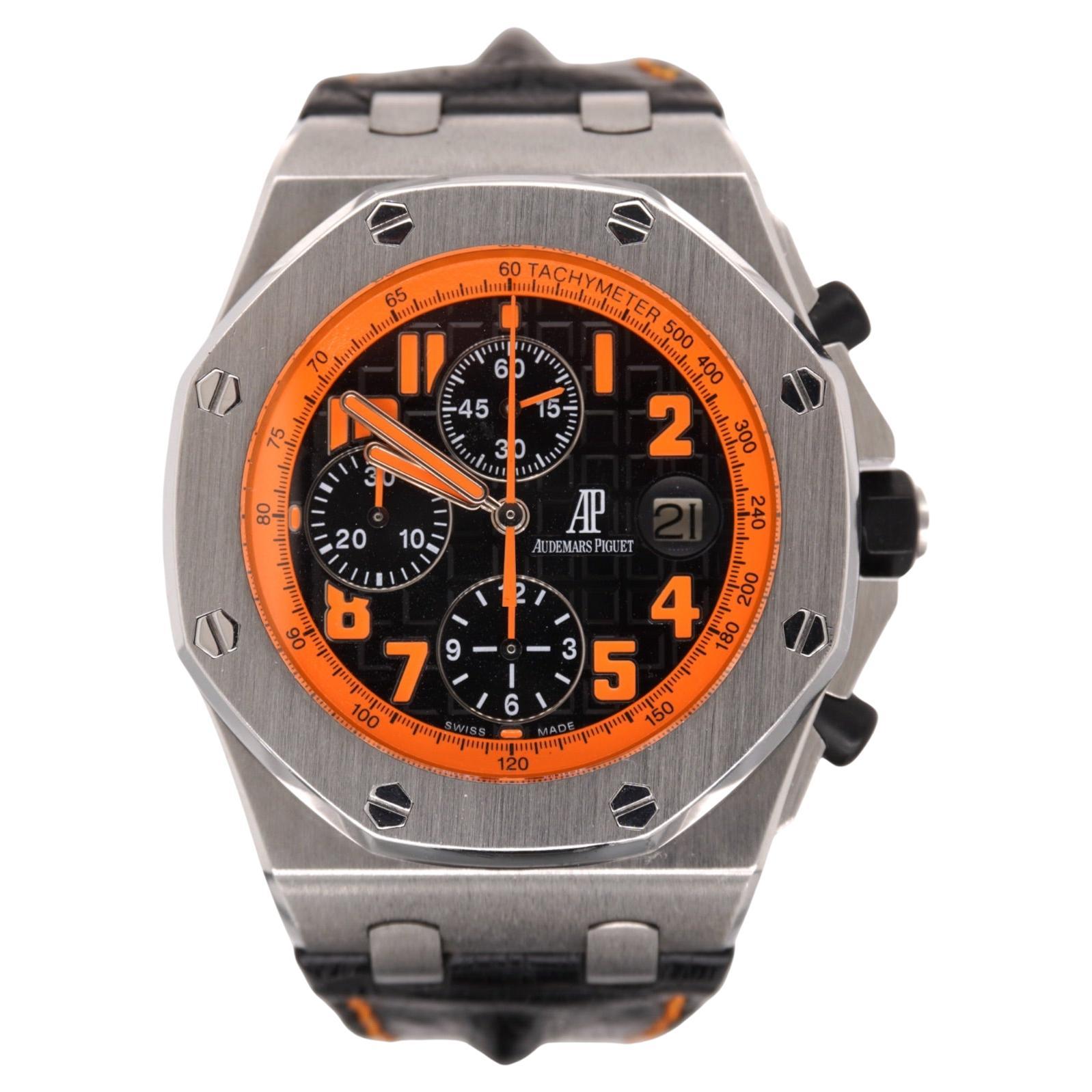 AUDEMARS PIGUET Royal Oak Offshore 42mm VOLCANO Orange Steel Watch Ref 26170ST For Sale