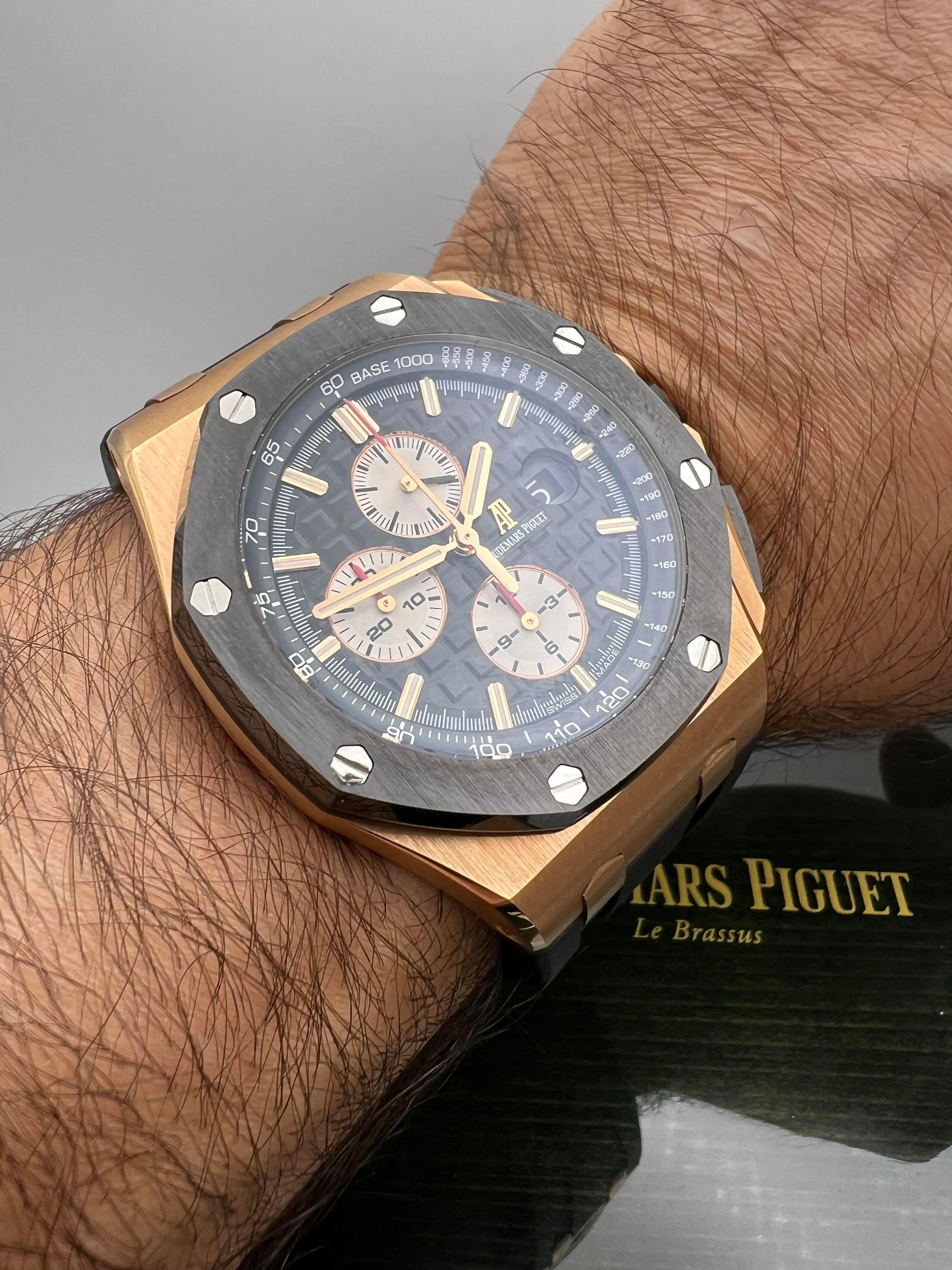 Audemars Piguet Montre Royal Oak Offshore 44mm Rose Gold 26401RO.OO Box Papers Bon état - En vente à New York, NY