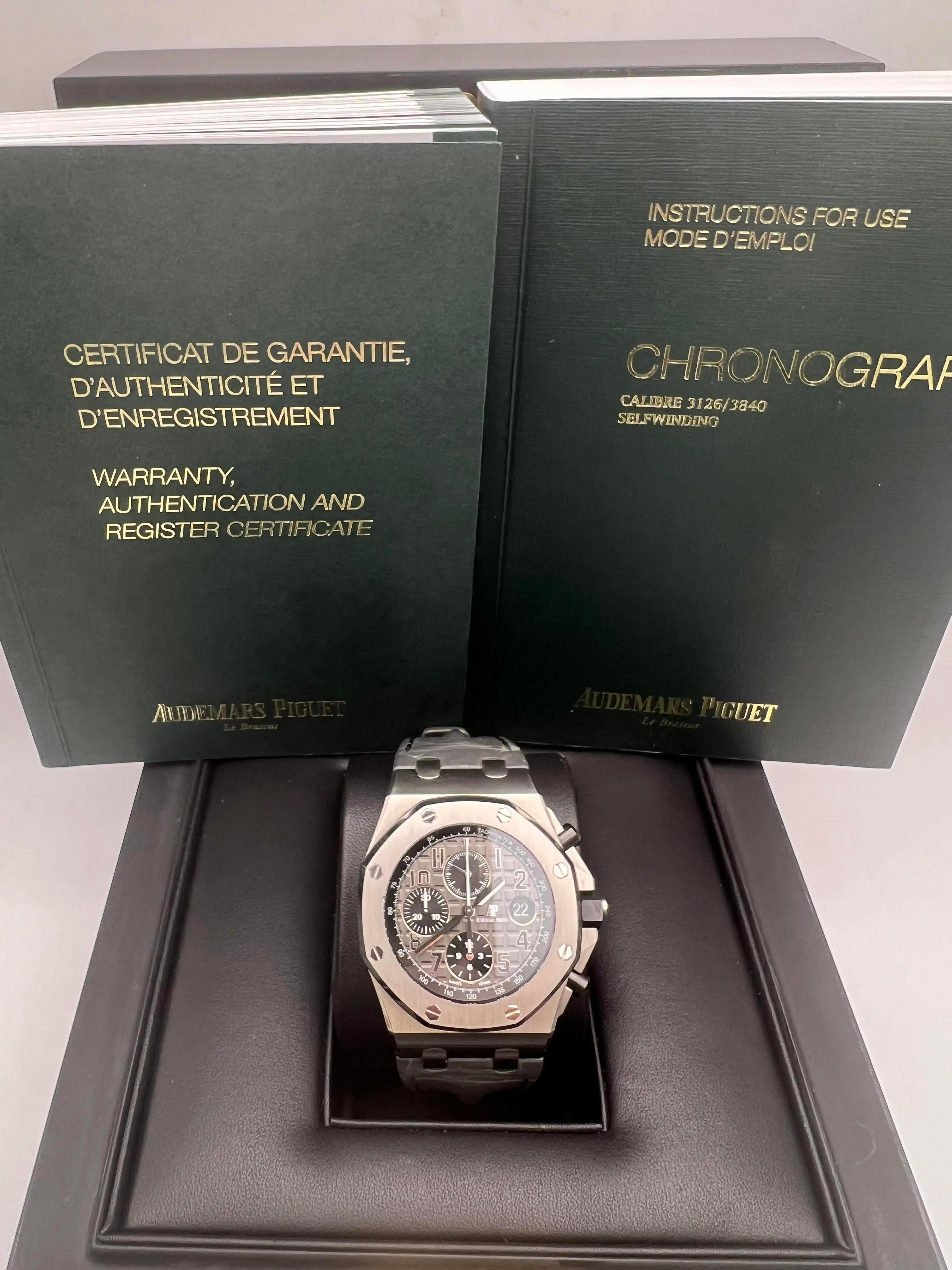 The Audemars Piguet Royal Oak Offshore Chronograph “Elephant” (ref. 26470ST.OO.A104CR.01) is a bold and distinctive timepiece that exemplifies the brand's commitment to blending classic design with advanced functionality. Crafted from stainless