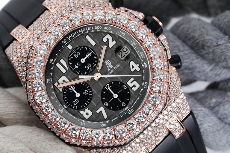 Rose Gold Ap Royal Oak Offshore Kautschukband Audemars Piguet