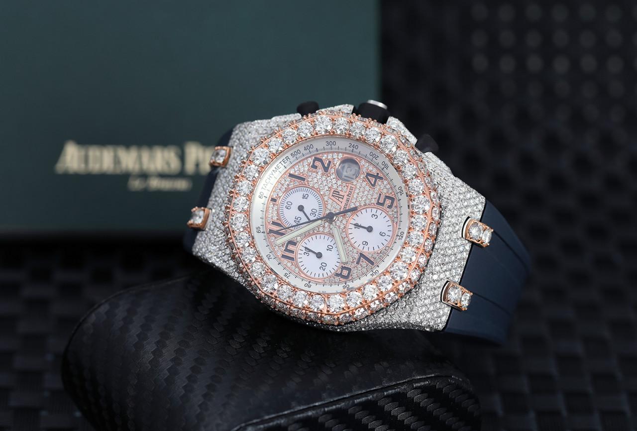 Audemars Piguet Royal Oak Offshore Chronograph Fully Iced Out Custom Two Tone Rose Watch 25721ST.OO.1000ST.09

This watch comes with a LIFETIME diamond replacement warranty. We are so confident in our diamonds setters that if any of the individual