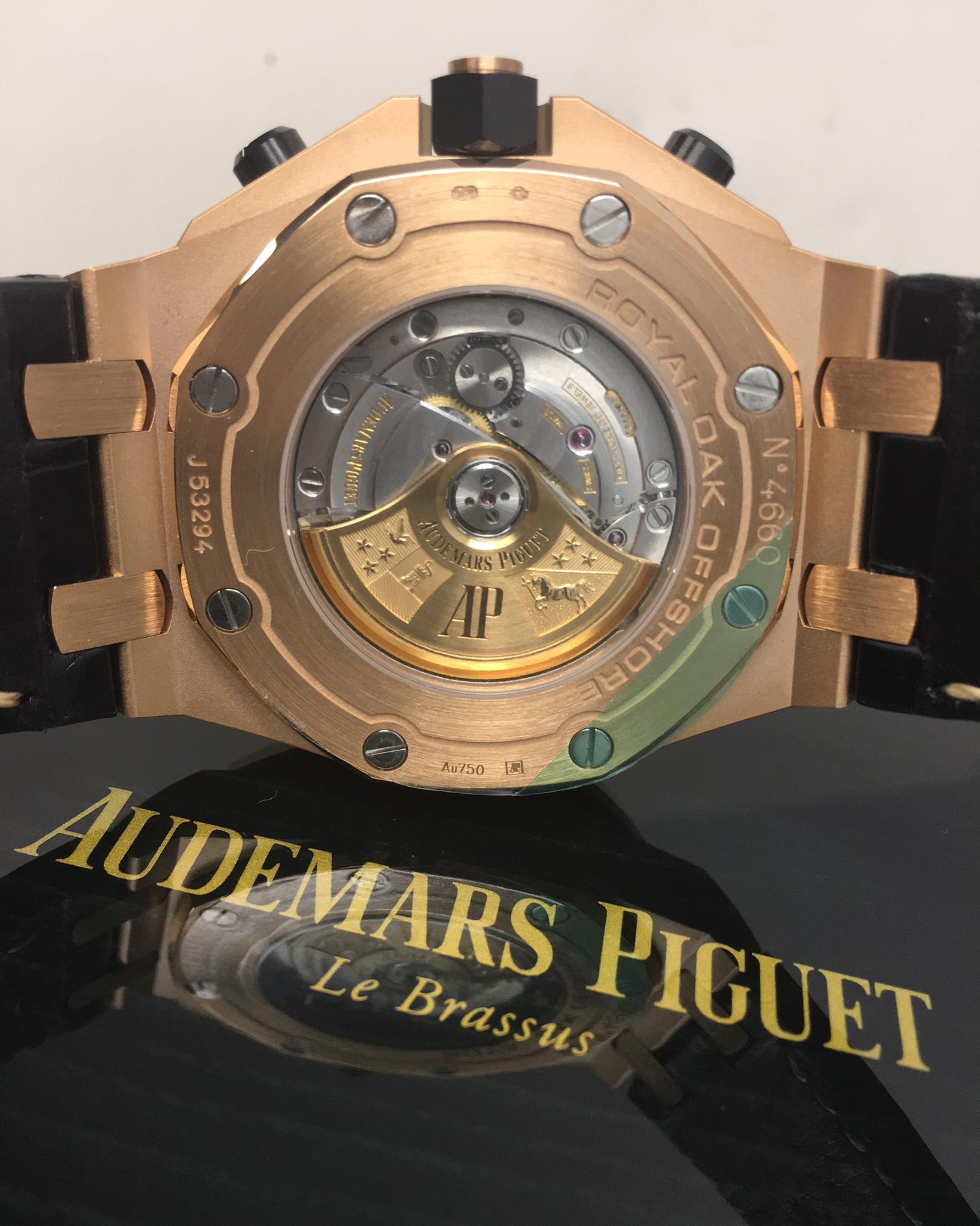 Audemars Piguet Royal Oak Offshore Chronograph in 18k Rose Gold & Black Ceramic In New Condition In Dallas, TX