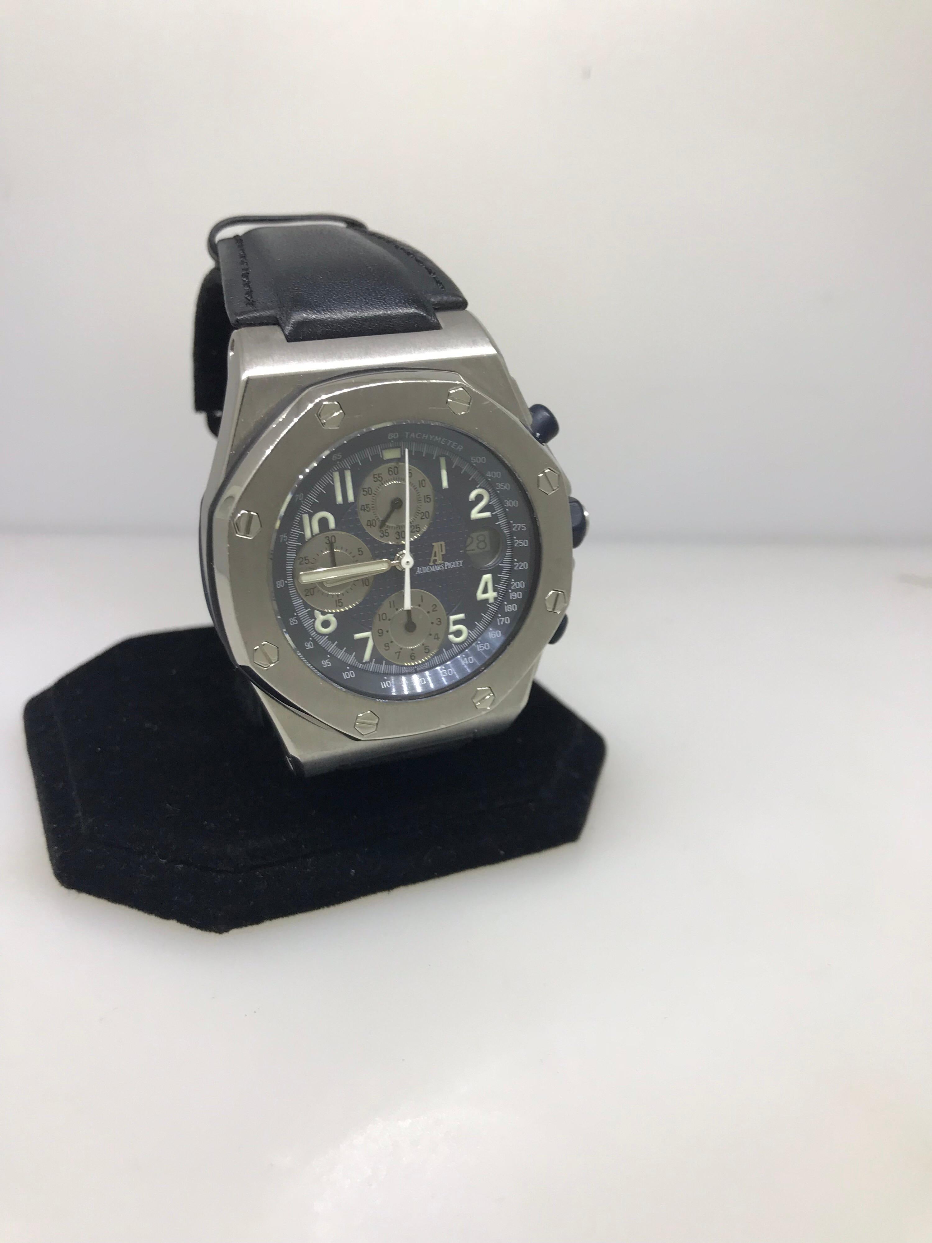 Audemars Piguet Royal Oak Offshore Chronograph Men's Watch 25721ST.OO.1000ST.05 In Good Condition For Sale In New York, NY