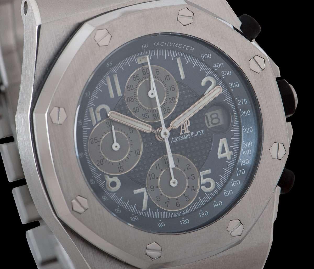 Men's Audemars Piguet Royal Oak Offshore Chronograph Stainless Steel Blue Dial