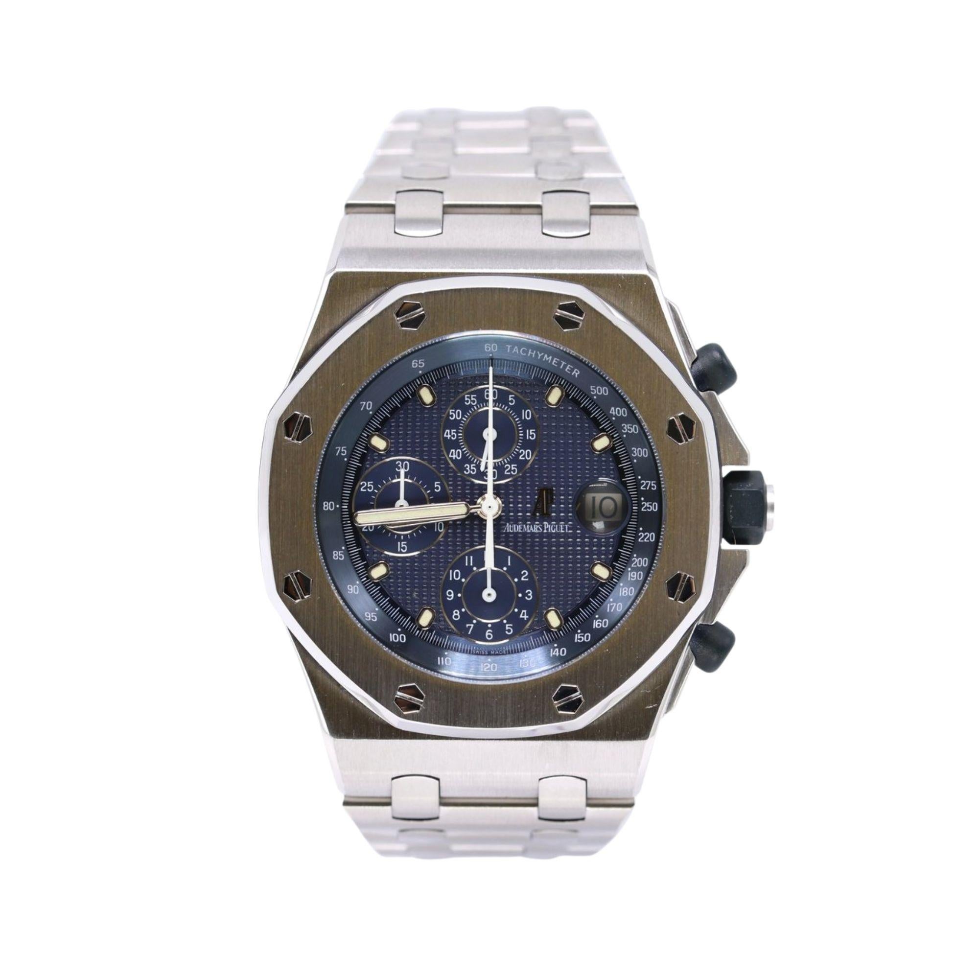 Reloj Audemars Piguet Royal Oak Offshore Cronógrafo Acero Inoxidable Esfera Azul en venta