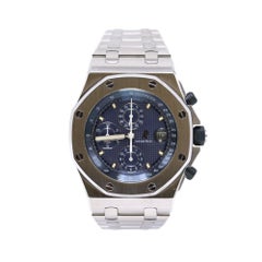 Montre Audemars Piguet Royal Oak Offshore Chronograph en acier inoxydable cadran bleu