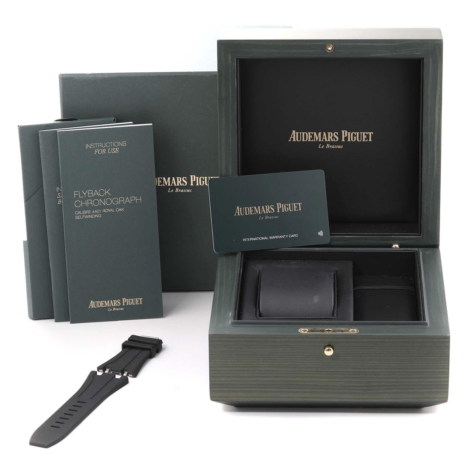 Audemars Piguet Royal Oak Offshore Chronograph Steel Mens Watch 26420SO Box Card For Sale 6