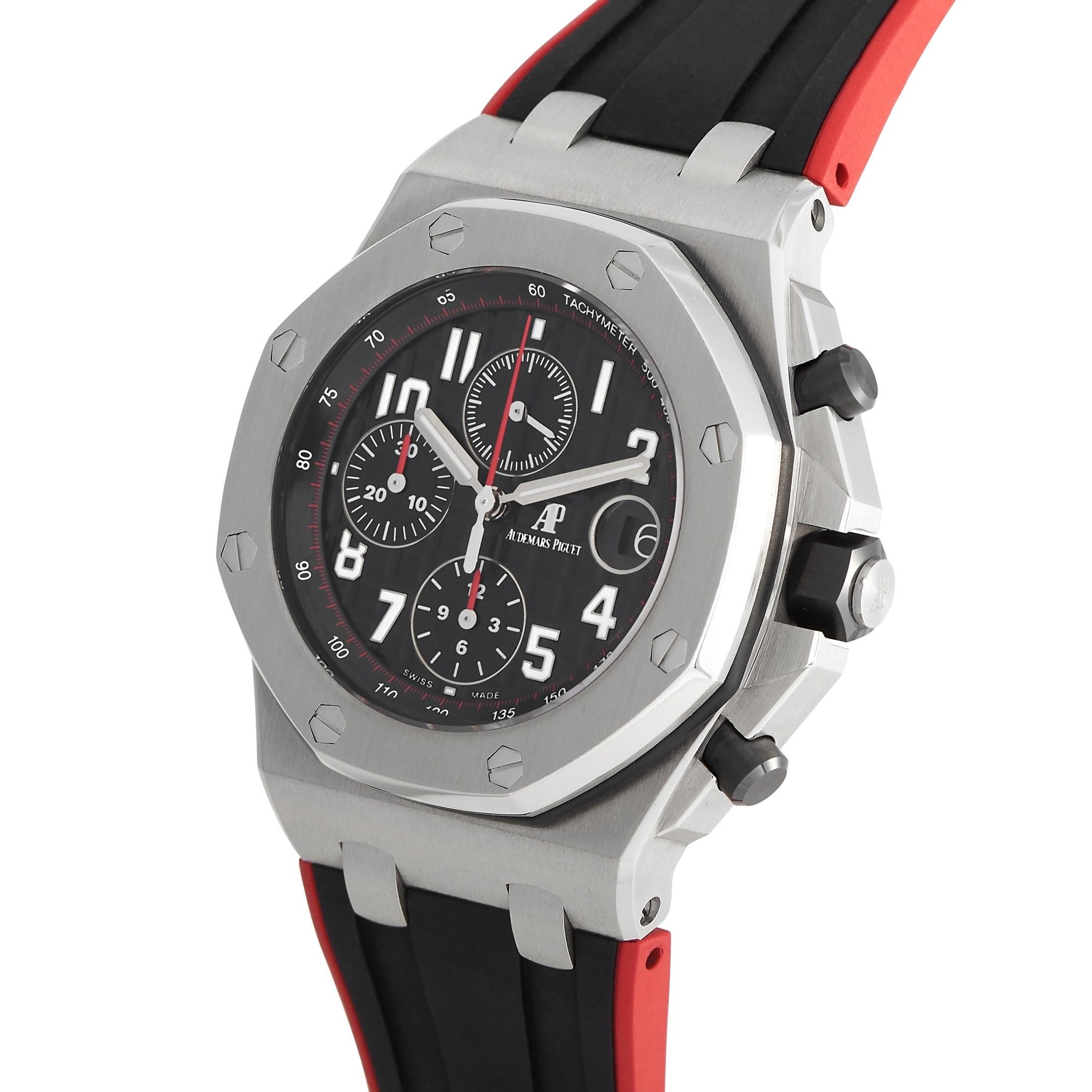 The Audemars Piguet Royal Oak Offshore Chronograph, reference number 26470ST.OO.A101CR.01, is a member of the extraordinary “Royal Oak Offshore” collection.

The watch comes with a 42 mm stainless steel case that boasts see-through back and is