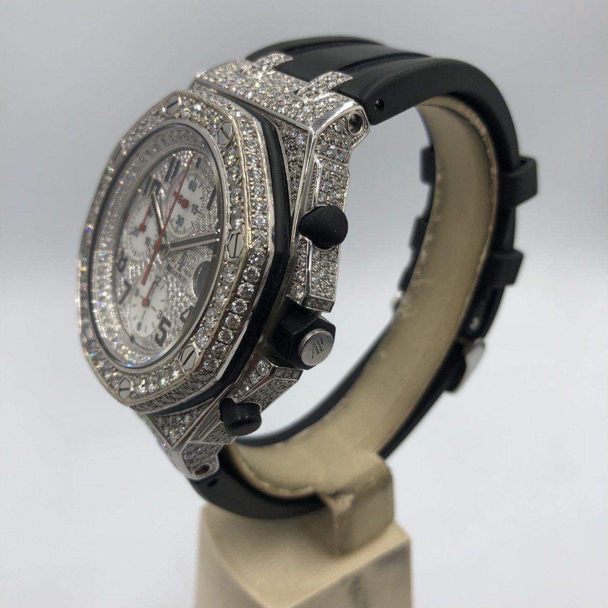 Audemars Piguet Royal Oak Offshore Custom Diamond Wristwatch Full Set For Sale 1