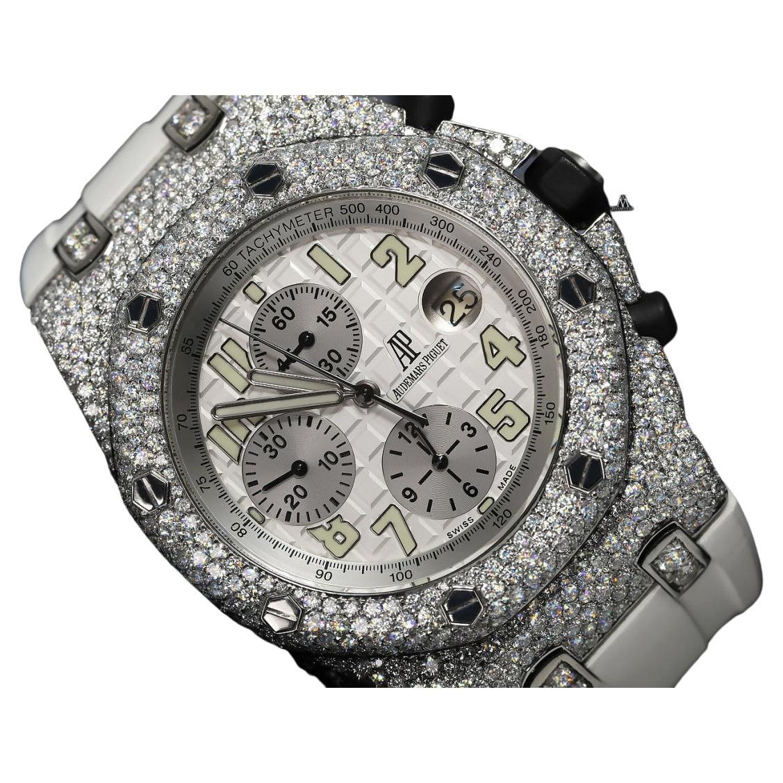 Audemars Piguet Royal Oak Offshore Customized with Genuine Diamonds Watch For Sale