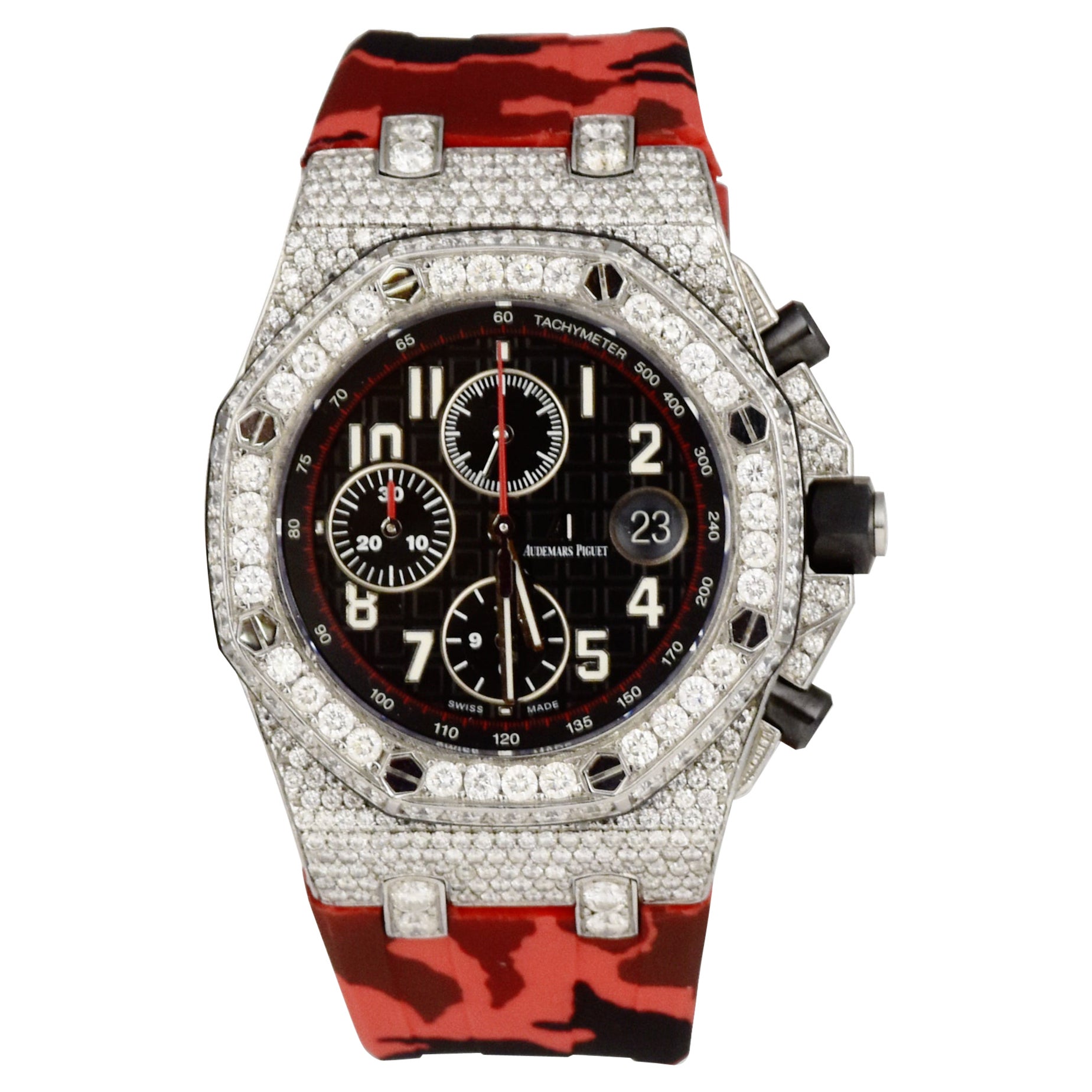 Audemars Piguet Royal Oak Offshore Diamant Gehäuse Rot Armband 25721TI.00.1000TI.06.A
