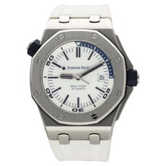 Audemars Piguet Royal Oak Offshore Diver 15710ST White Dial Mens Watch
