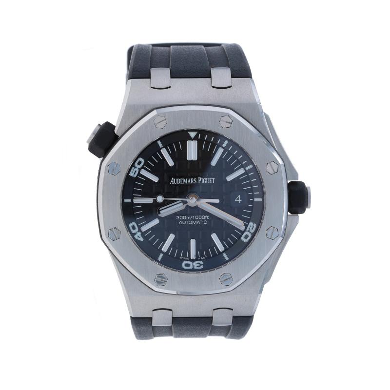 Audemars Piguet Montre Royal Oak Offshore Diver pour hommes 15703ST.OO.A002CA.01 1YrWnty Excellent état à Greensboro, NC