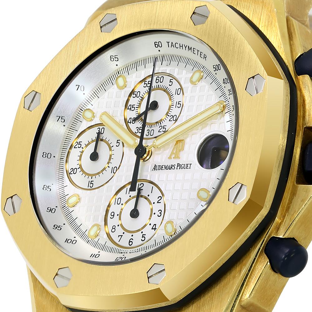 Contemporary Audemars Piguet Royal Oak Offshore Gold Watch 25721BA.OO.1000BA.03 For Sale