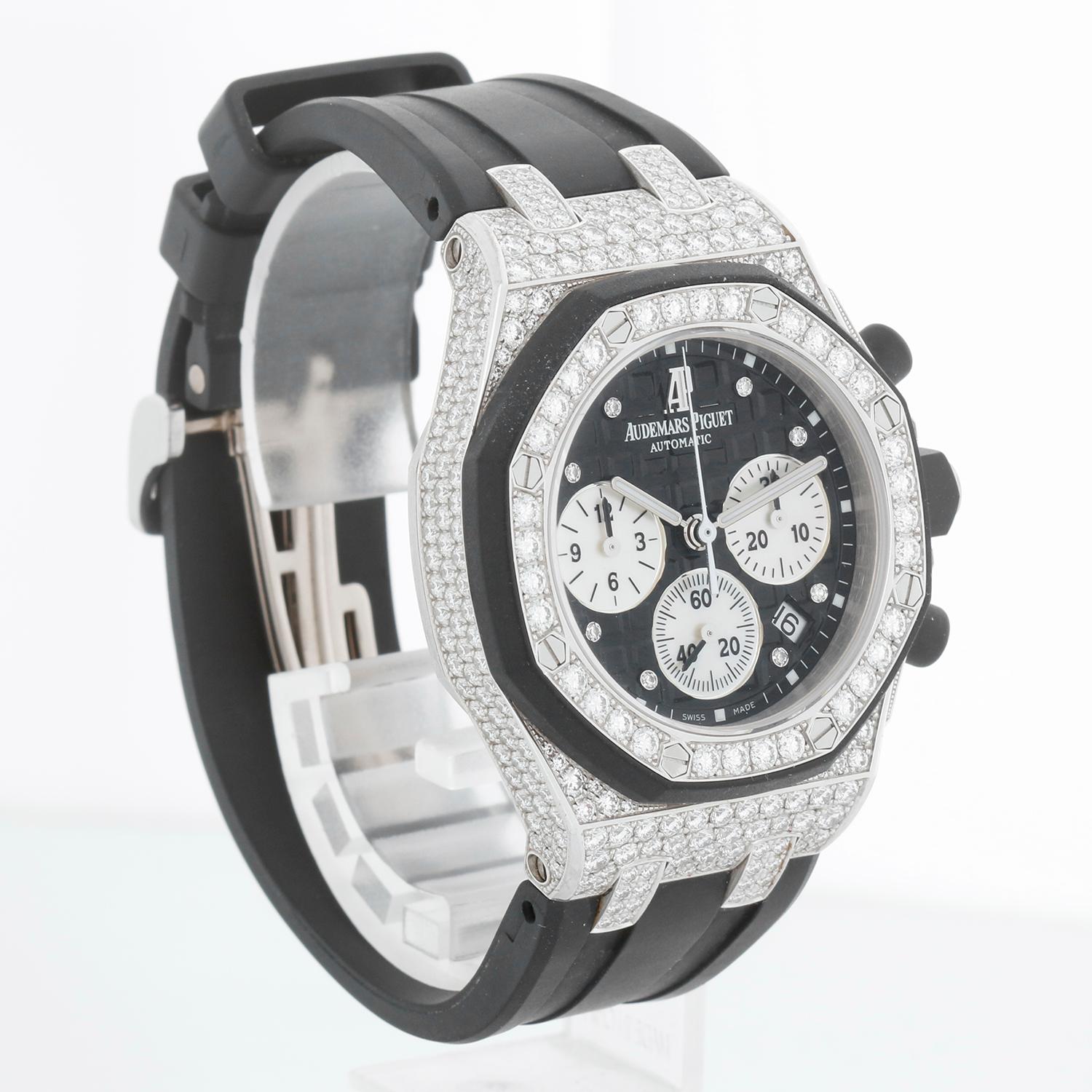 Reloj automático Audemars Piguet Royal Oak Offshore para señora de oro blanco y diamantes en venta 1
