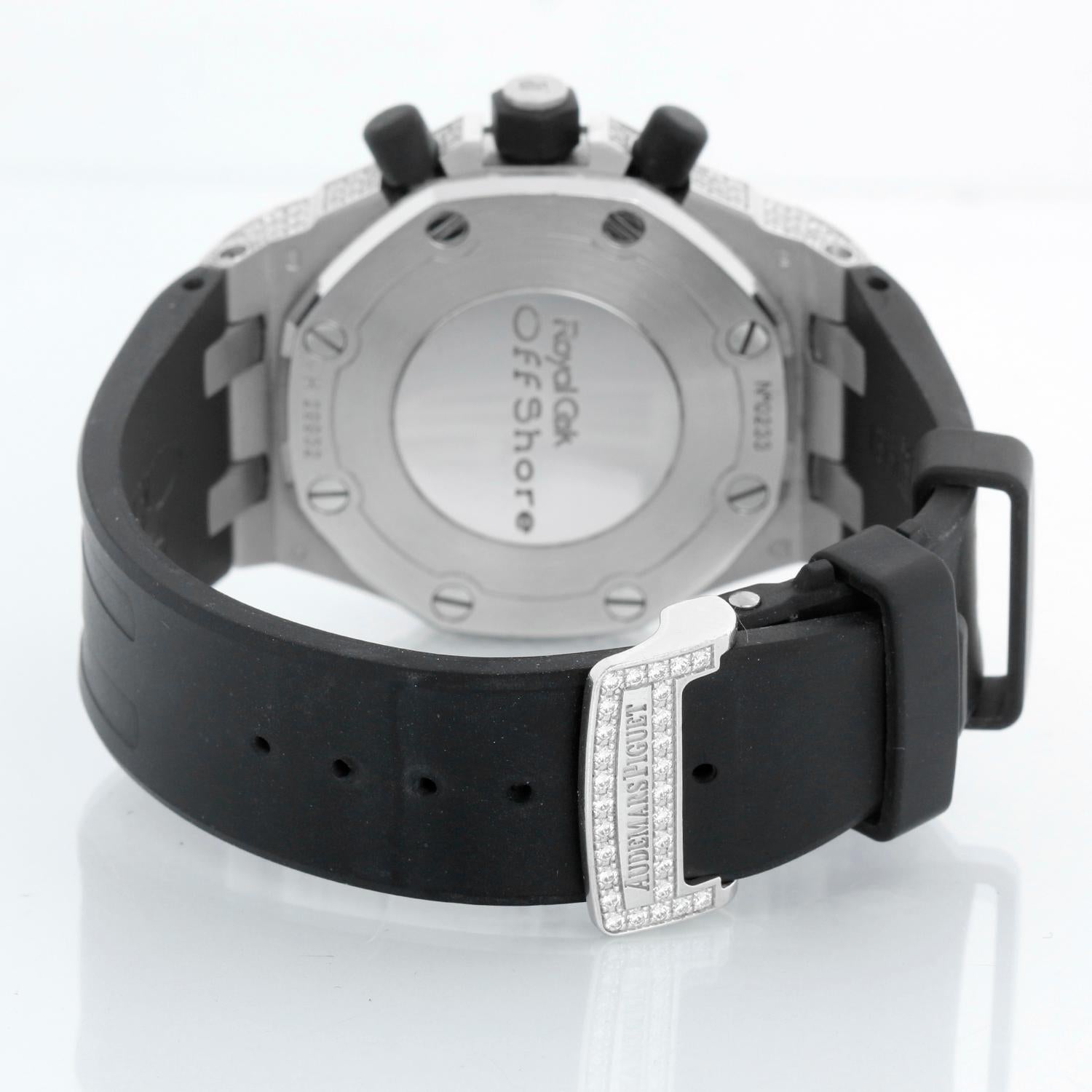 Reloj automático Audemars Piguet Royal Oak Offshore para señora de oro blanco y diamantes en venta 2