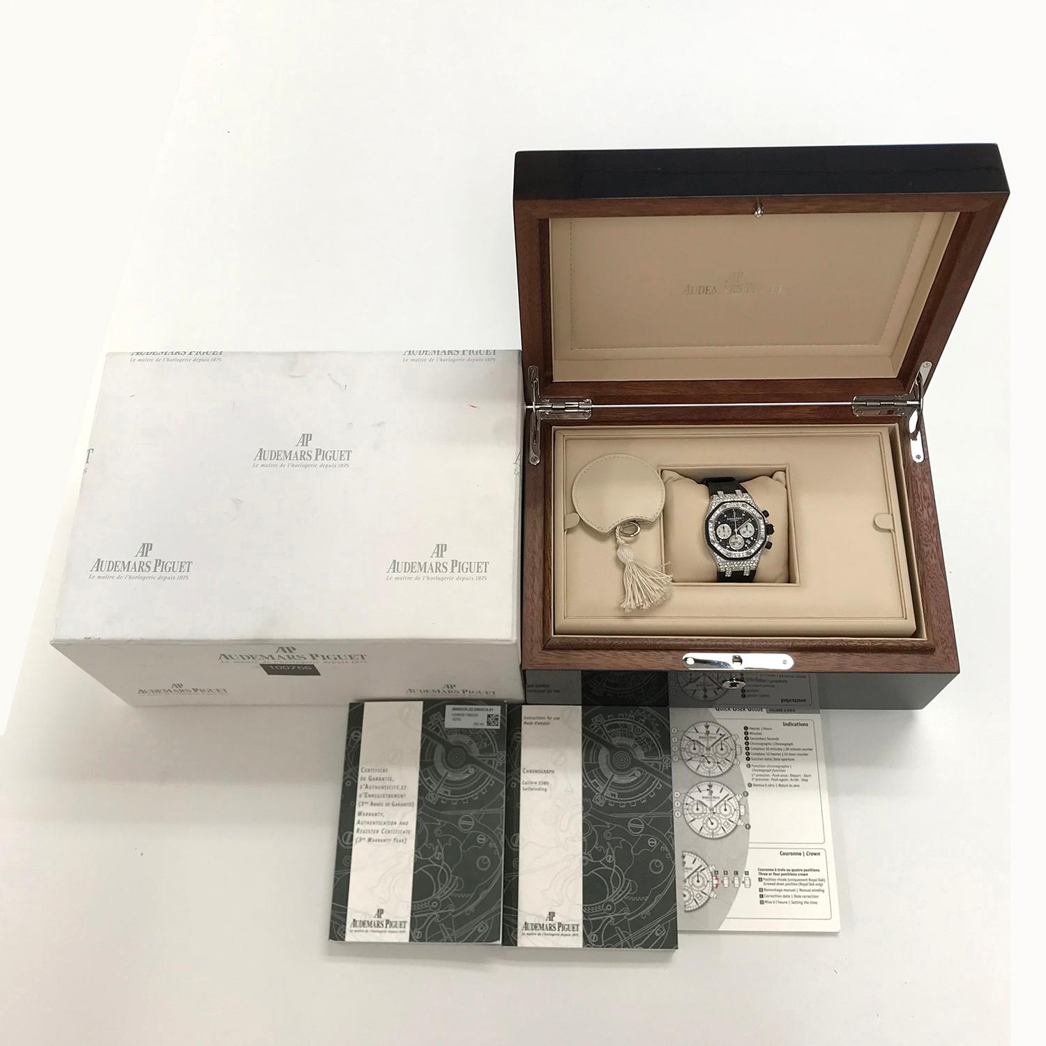 Reloj automático Audemars Piguet Royal Oak Offshore para señora de oro blanco y diamantes en venta 3