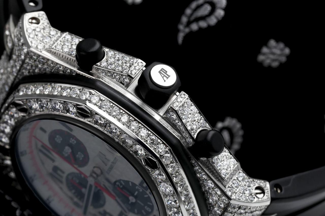 Taille ronde Audemars Piguet Royal Oak Montre Panda personnalisée avec des diamants véritables en vente