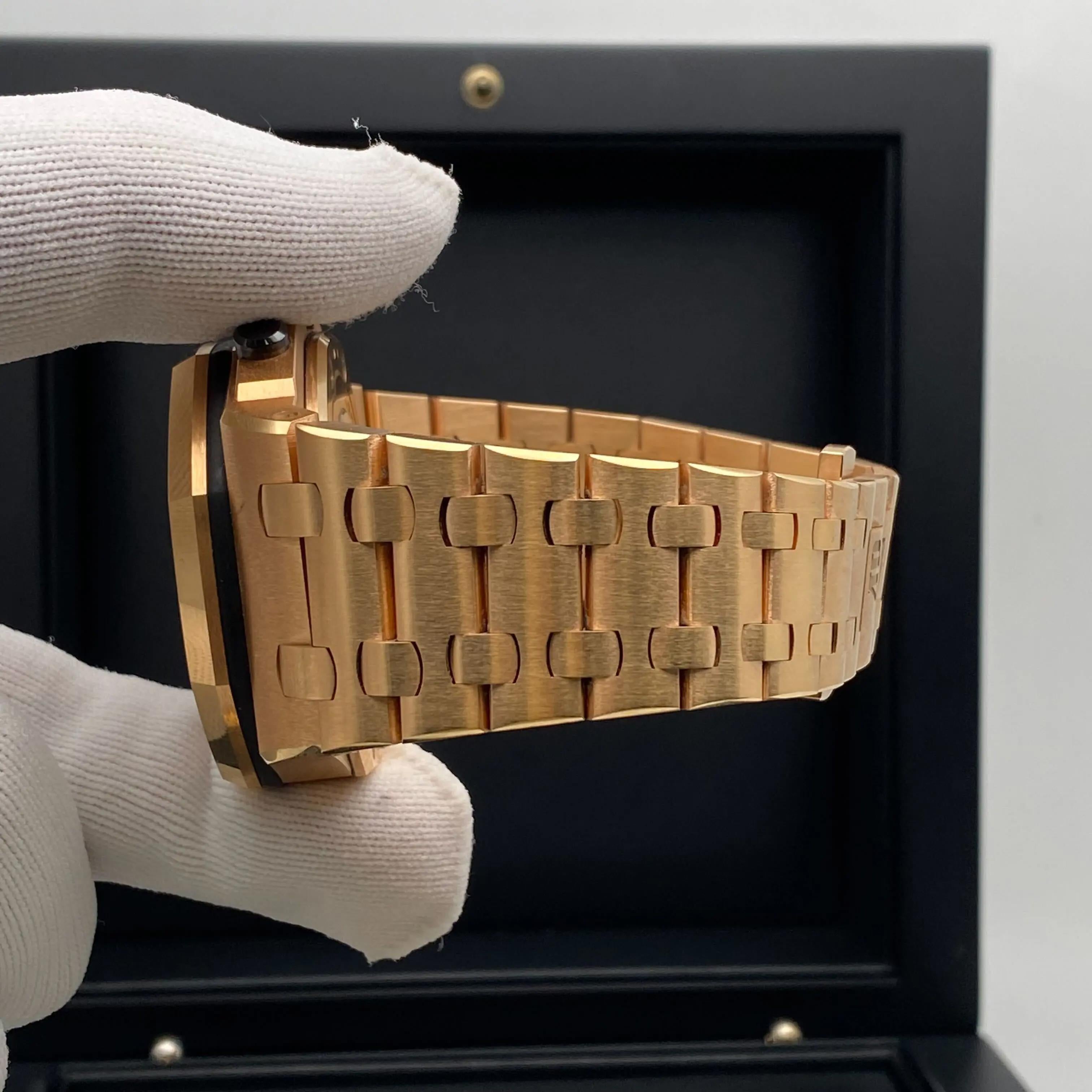 Audemars Piguet Royal Oak Offshore Oro Rosa 26470OR Orologio con quadrante champagne B.P. in vendita 6