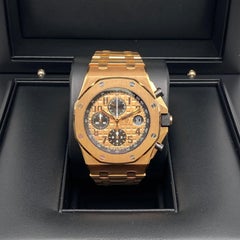 Audemars Piguet Royal Oak Offshore Rose Gold 26470OR Champagne Dial Watch B&P