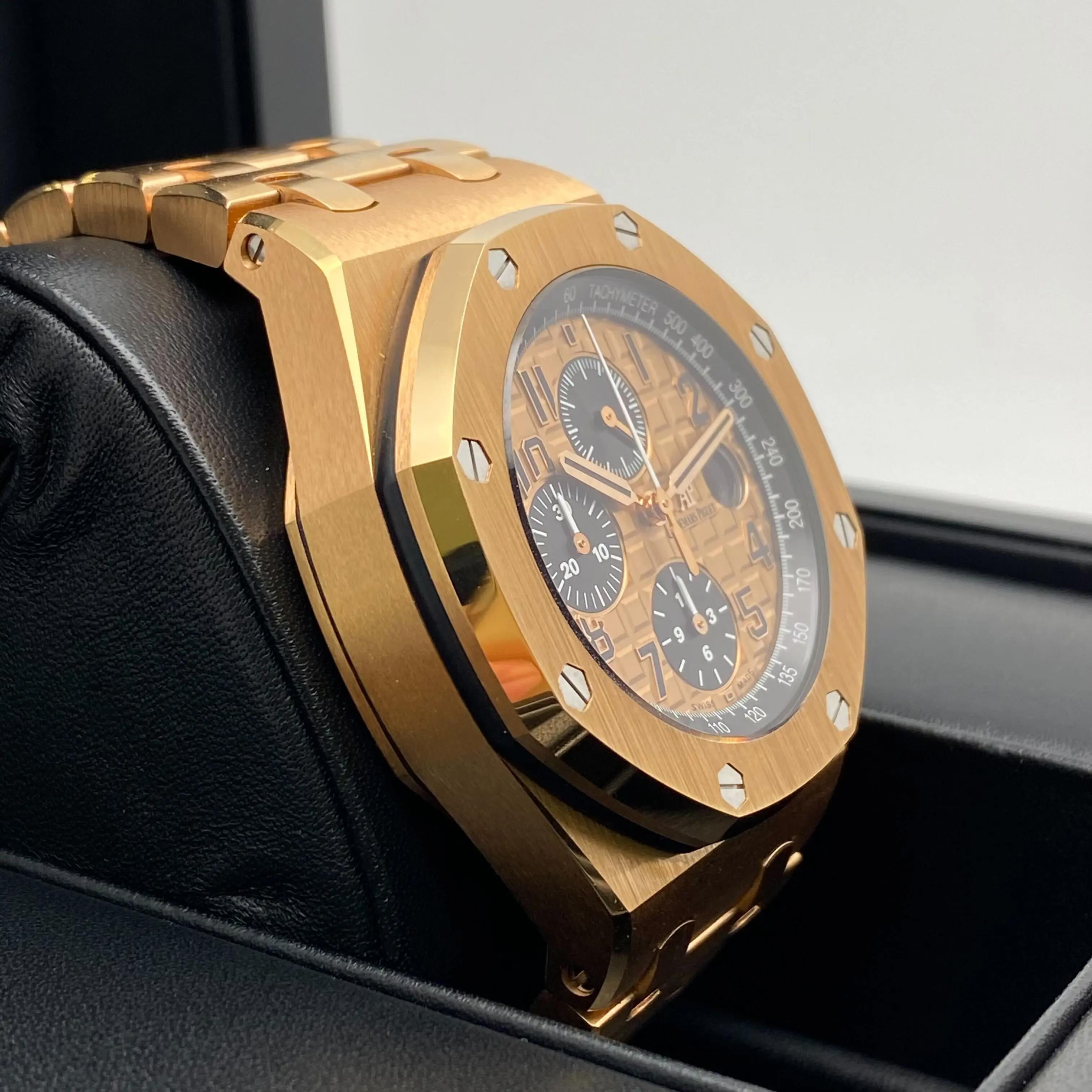 Uomo Audemars Piguet Royal Oak Offshore Oro Rosa 26470OR Orologio con quadrante champagne B.P. in vendita