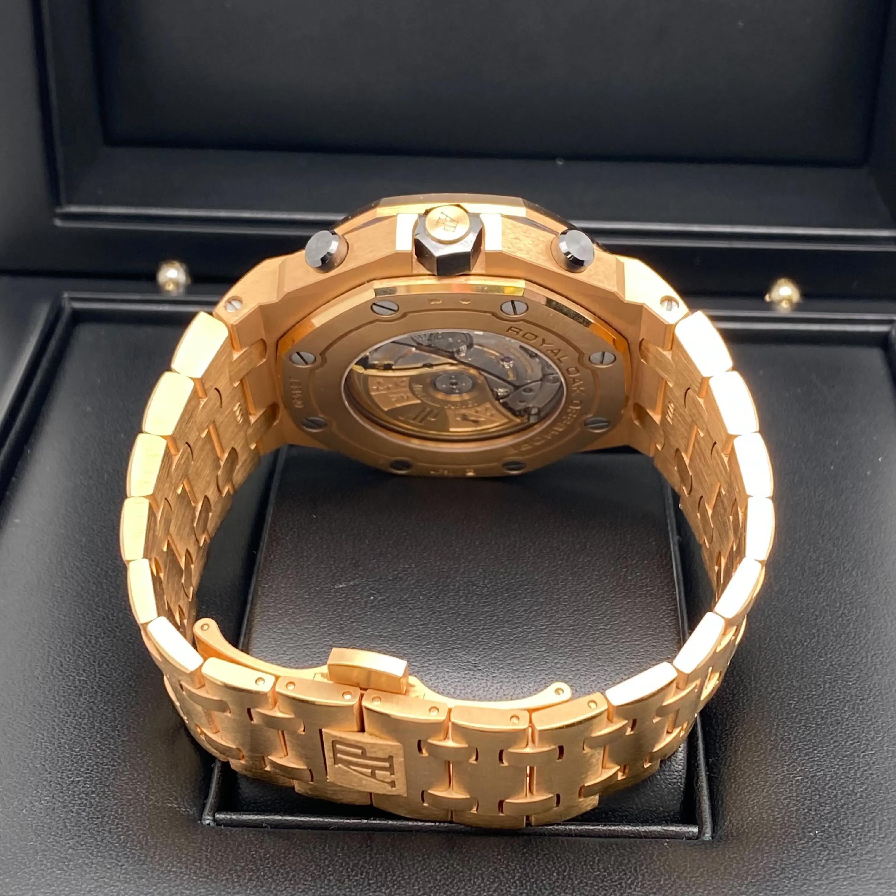 Audemars Piguet Royal Oak Offshore Oro Rosa 26470OR Orologio con quadrante champagne B.P. in vendita 4