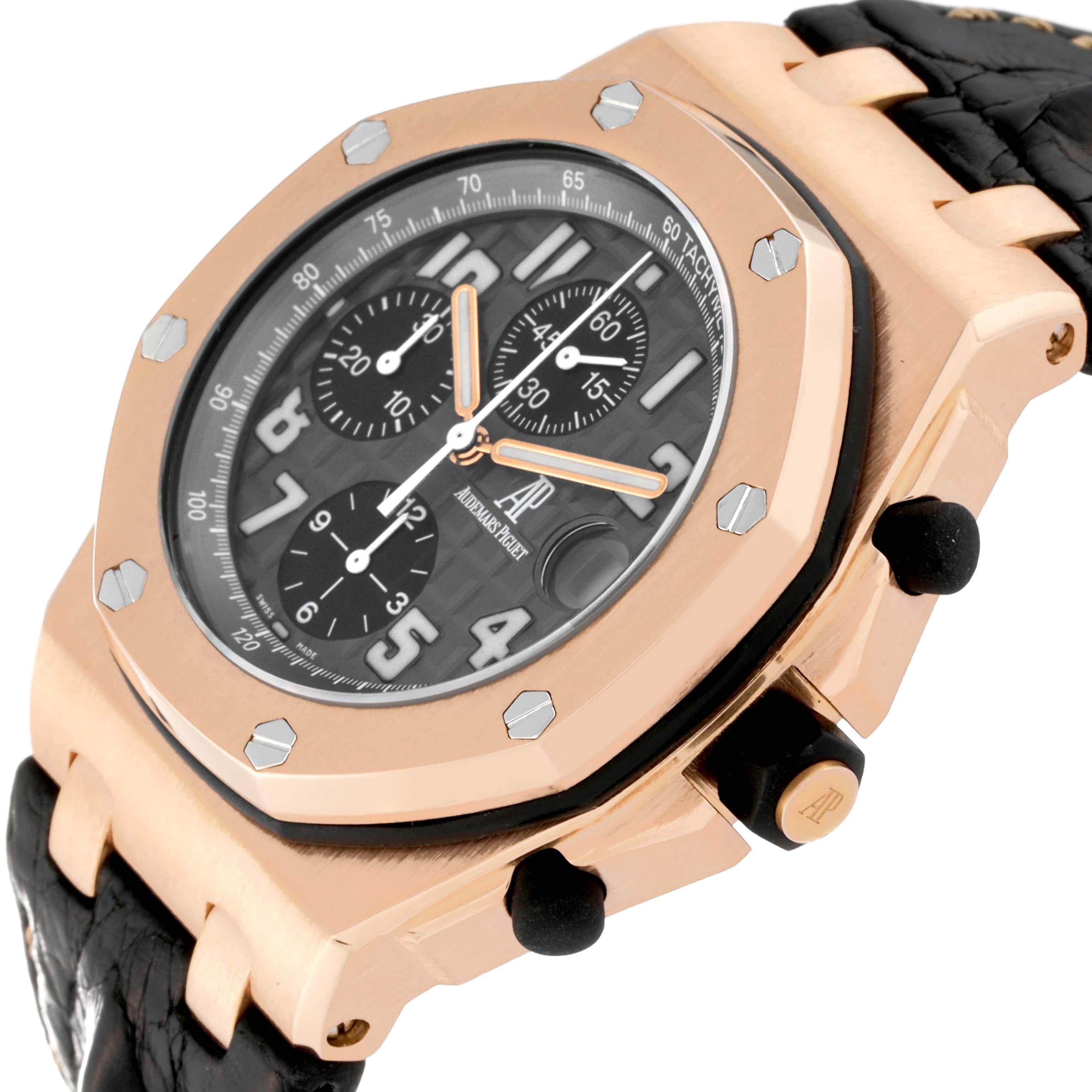 Audemars Piguet Royal Oak Offshore Rose Gold Chronograph Mens Watch 2590OK In Excellent Condition For Sale In Atlanta, GA