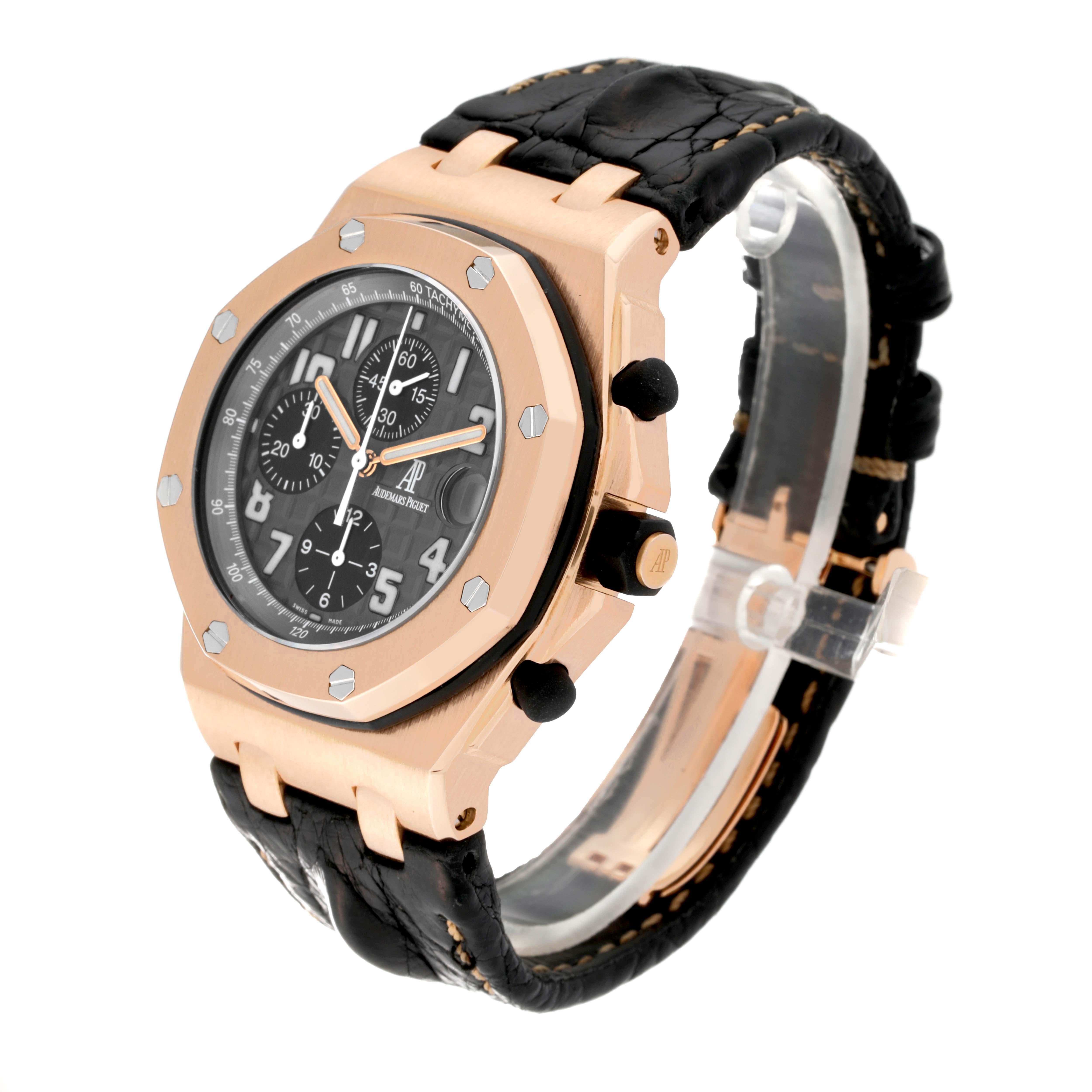 Men's Audemars Piguet Royal Oak Offshore Rose Gold Chronograph Mens Watch 2590OK For Sale