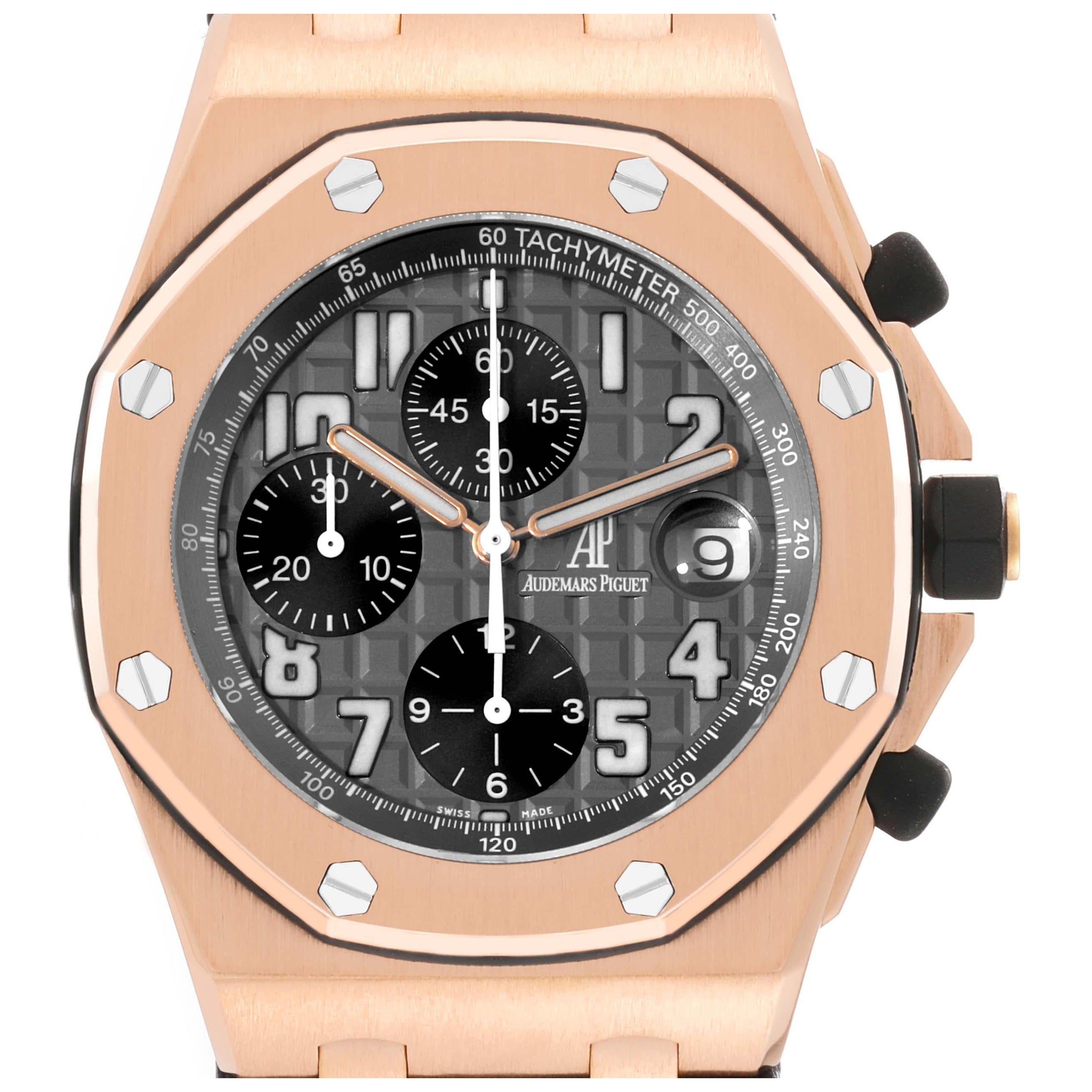 Audemars Piguet Royal Oak Offshore Rose Gold Chronograph Mens Watch 2590OK For Sale