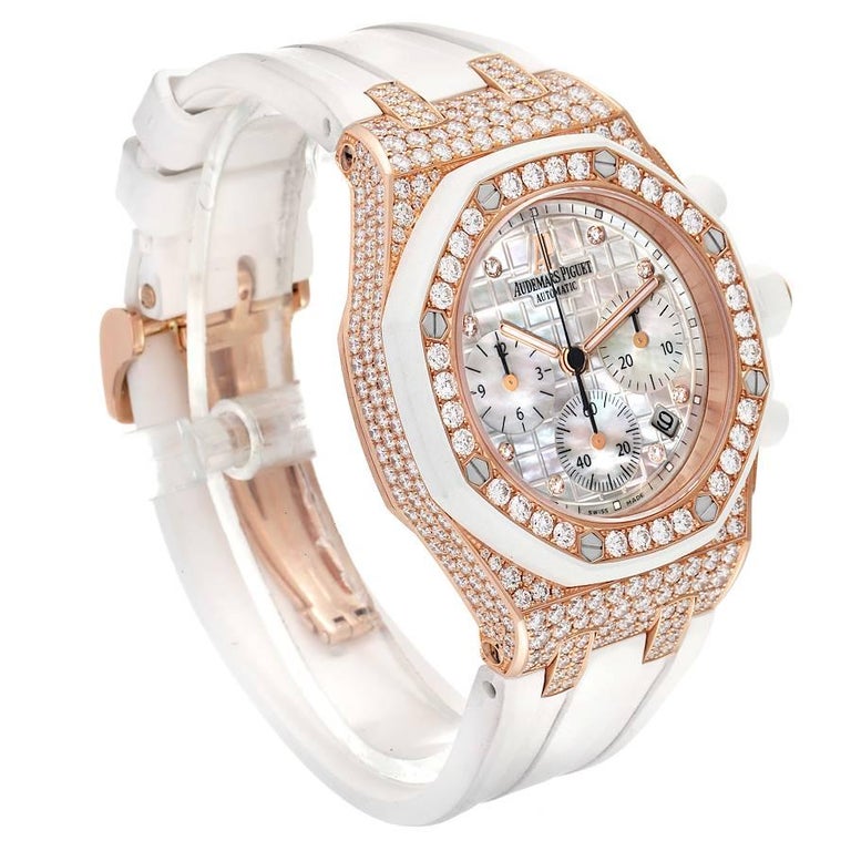 Audemars Piguet Royal Oak Offshore Rose Gold Diamond Ladies Watch 26092OK In Good Condition For Sale In Atlanta, GA