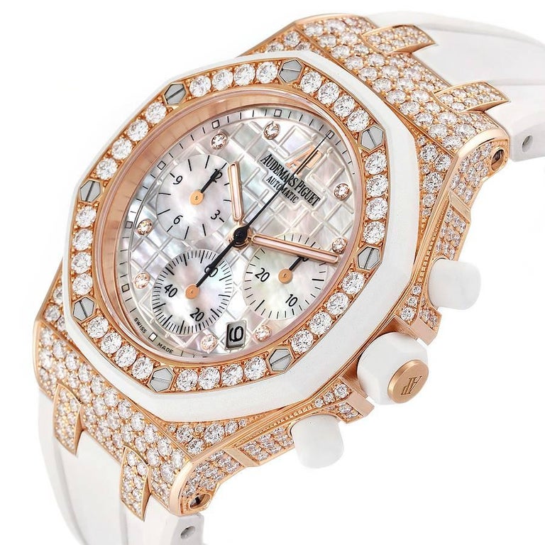 Audemars Piguet Royal Oak Offshore Rose Gold Diamond Ladies Watch 26092OK For Sale 1