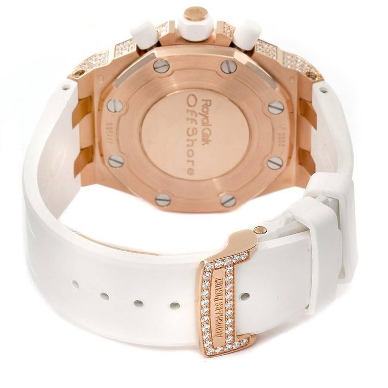 Audemars Piguet Royal Oak Offshore Rose Gold Diamond Ladies Watch 26092OK For Sale 3
