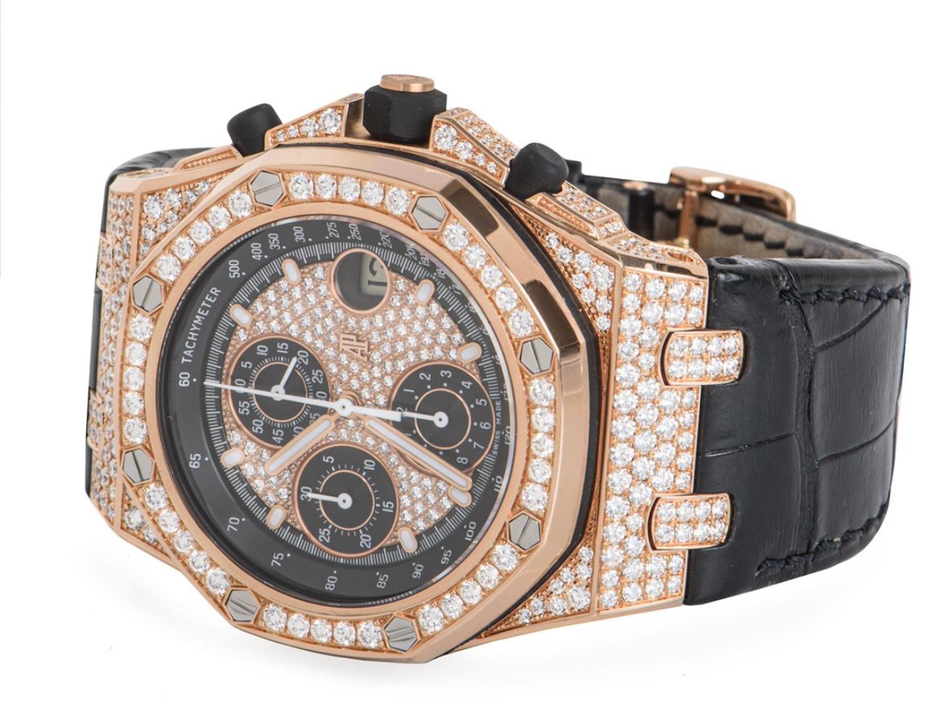 Audemars Piguet Royal Oak Offshore-Uhr aus Roségold mit Diamantbesatz aus Royal Oak Herren