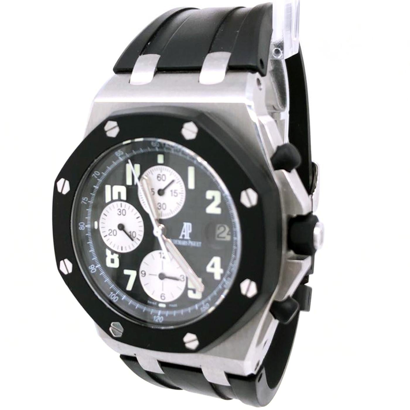 Audemars Piguet: Offshore-Chronograph aus Eichenholz mit schwarzem Zifferblatt 25940SK im Zustand „Gut“ in Aventura, FL