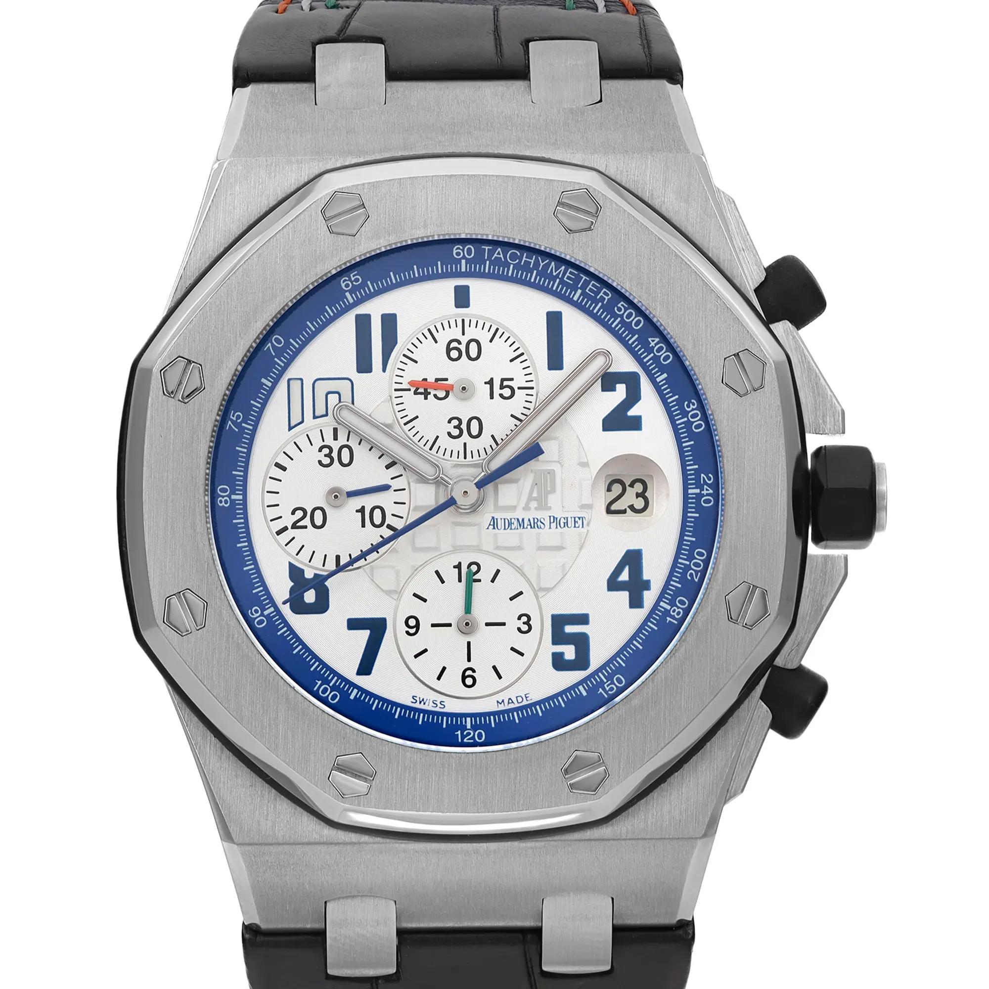 Pre-owned and in excellent condition. Limited edition of 300 pieces. Original Tri-Color Band. No original box and papers. Comes with a chronostore box.

General Information:
Brand: Audemars Piguet
Type: Wristwatch
Department: Men
Model Name: