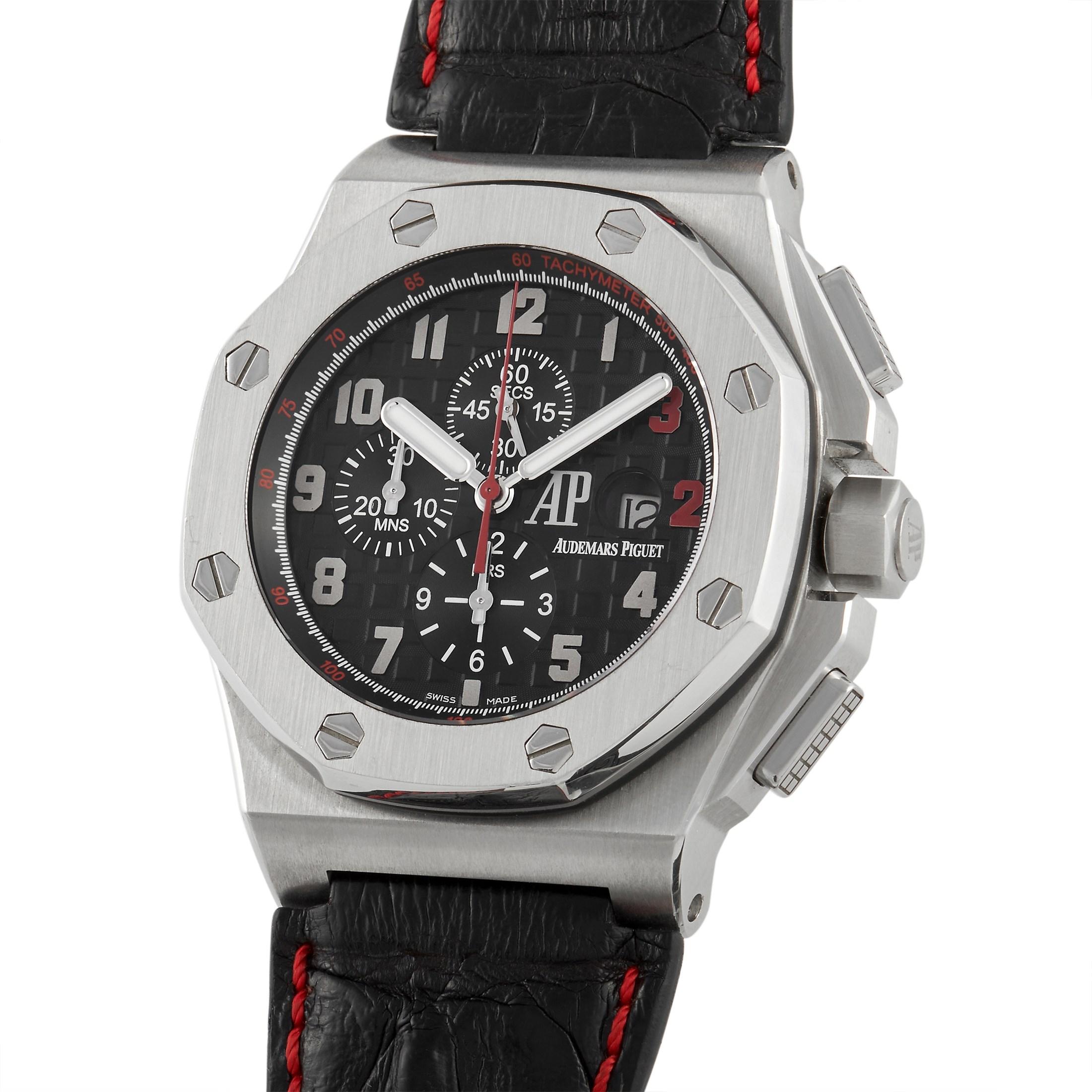Limited edition of 960 the Shaquille O'Neal Royal Oak Offshore Chronograph watch reference number 26133ST.OO.A101CR.01, pays tribute to the great former NBA star. The stainless steel case measures 48mm and features an engraved case-back with the