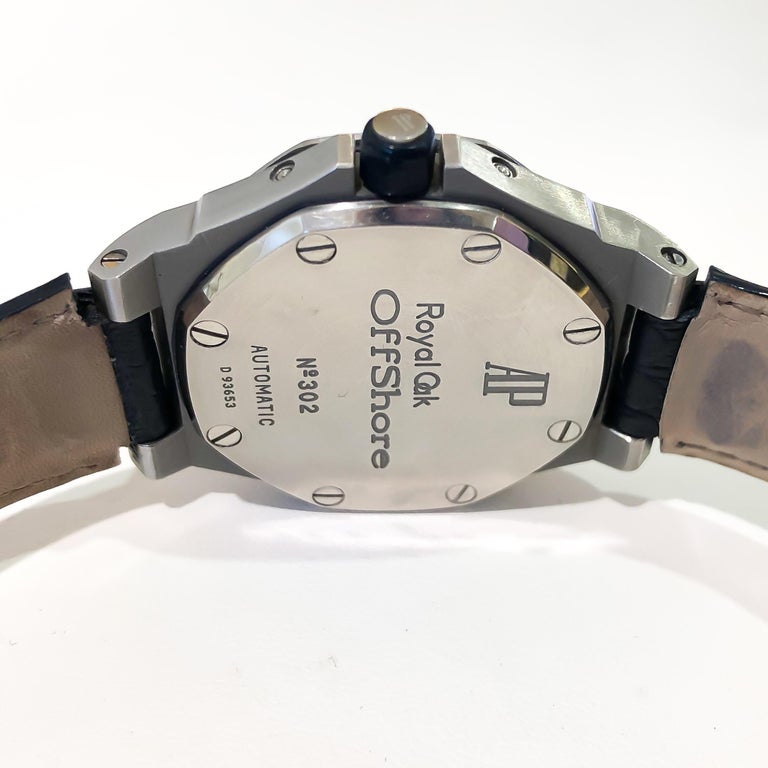 Audemars Piguet Royal Oak Offshore Stainless Steel Black Dial and Leather Strap For Sale at