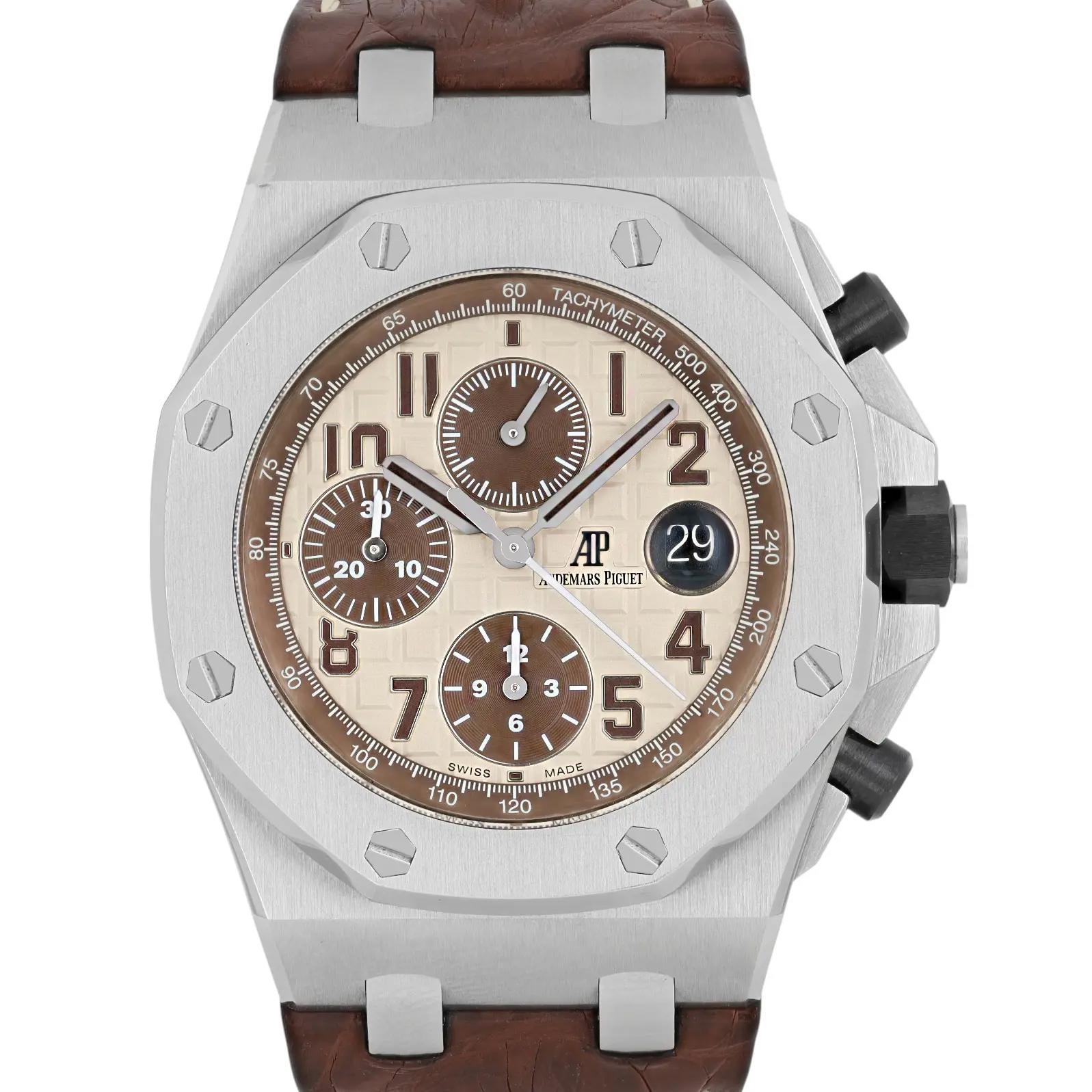 Usato, in buone condizioni. Senza scatola e documenti originali. Viene fornito con scatola e documenti originali.

Informazioni generali
Marchio: Audemars Piguet
Model No: Oak Oak Offshore
Numero di modello: 26470ST.OO.A801CR.01
Reparto: